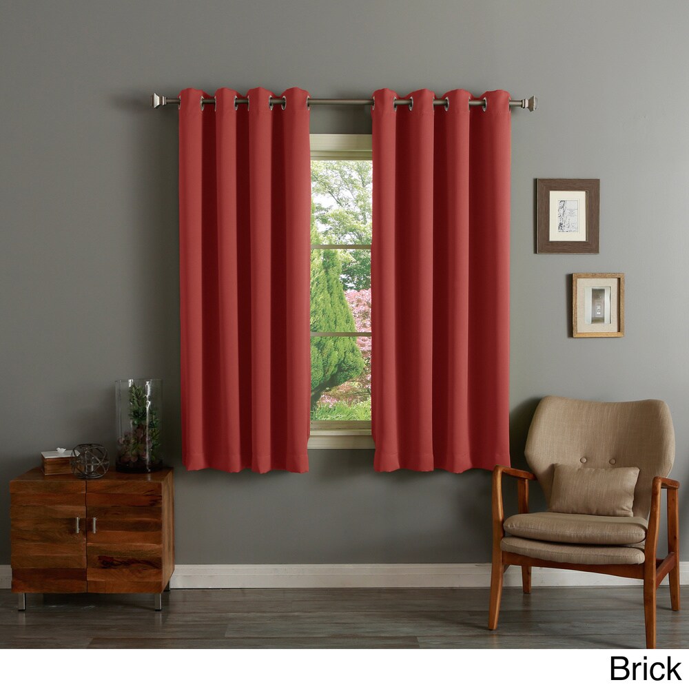 Aurora Home Silver Grommet Top 63-inch Blackout Curtain Pair - 52 x 63 - 52 x 63