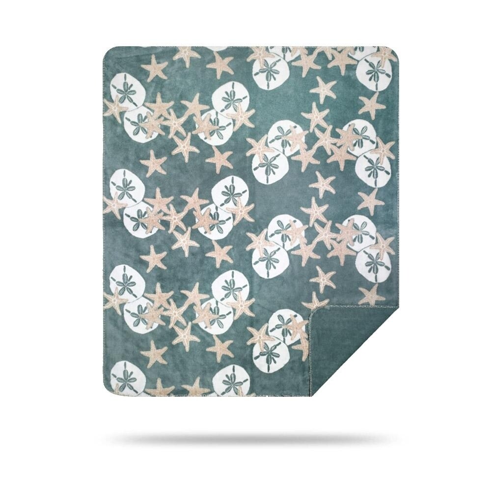 Denali Starfish and Sand Dollars/Light Marine Microplush Blanket