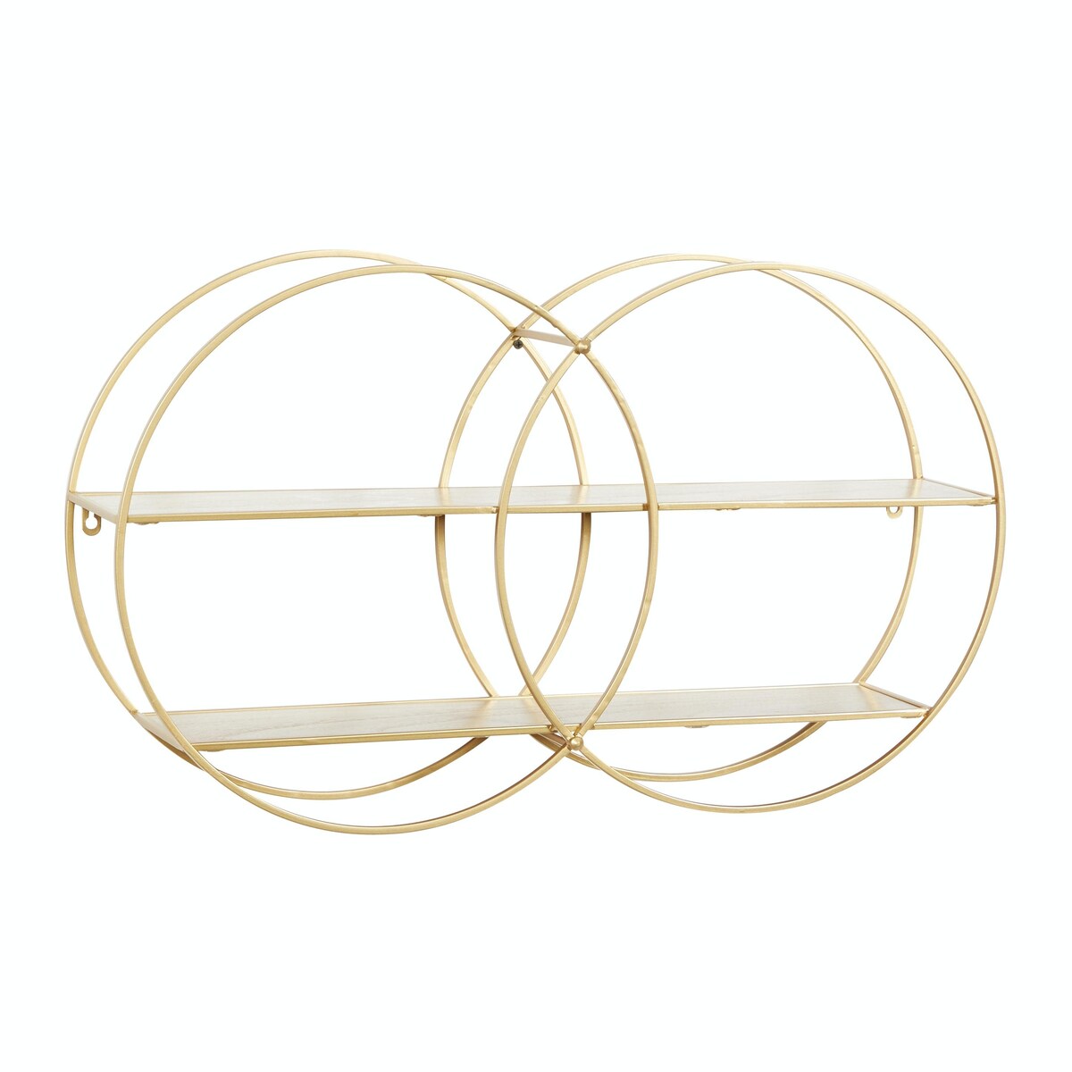 Metal Round 2 Shelves Wall Shelf - Gold - CosmoLiving by Cosmopolitan