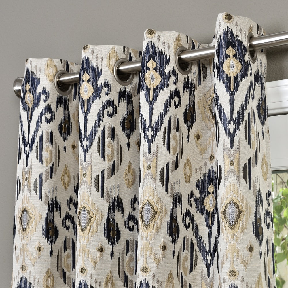 Lambrequin Ankara Textured Heavy Jacquard Curtain Panel