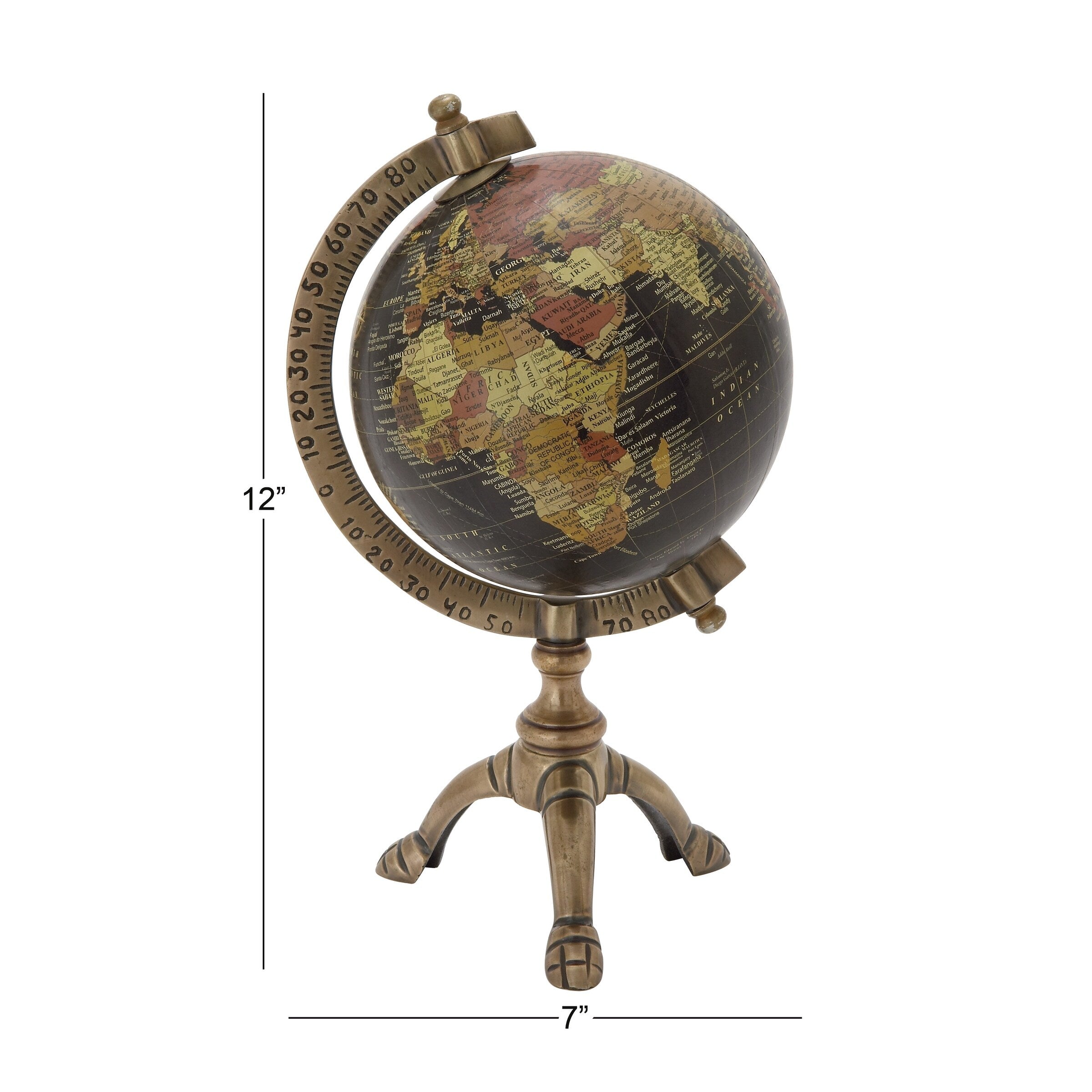 Aluminum Rustic Globe 12 x 7 x 6