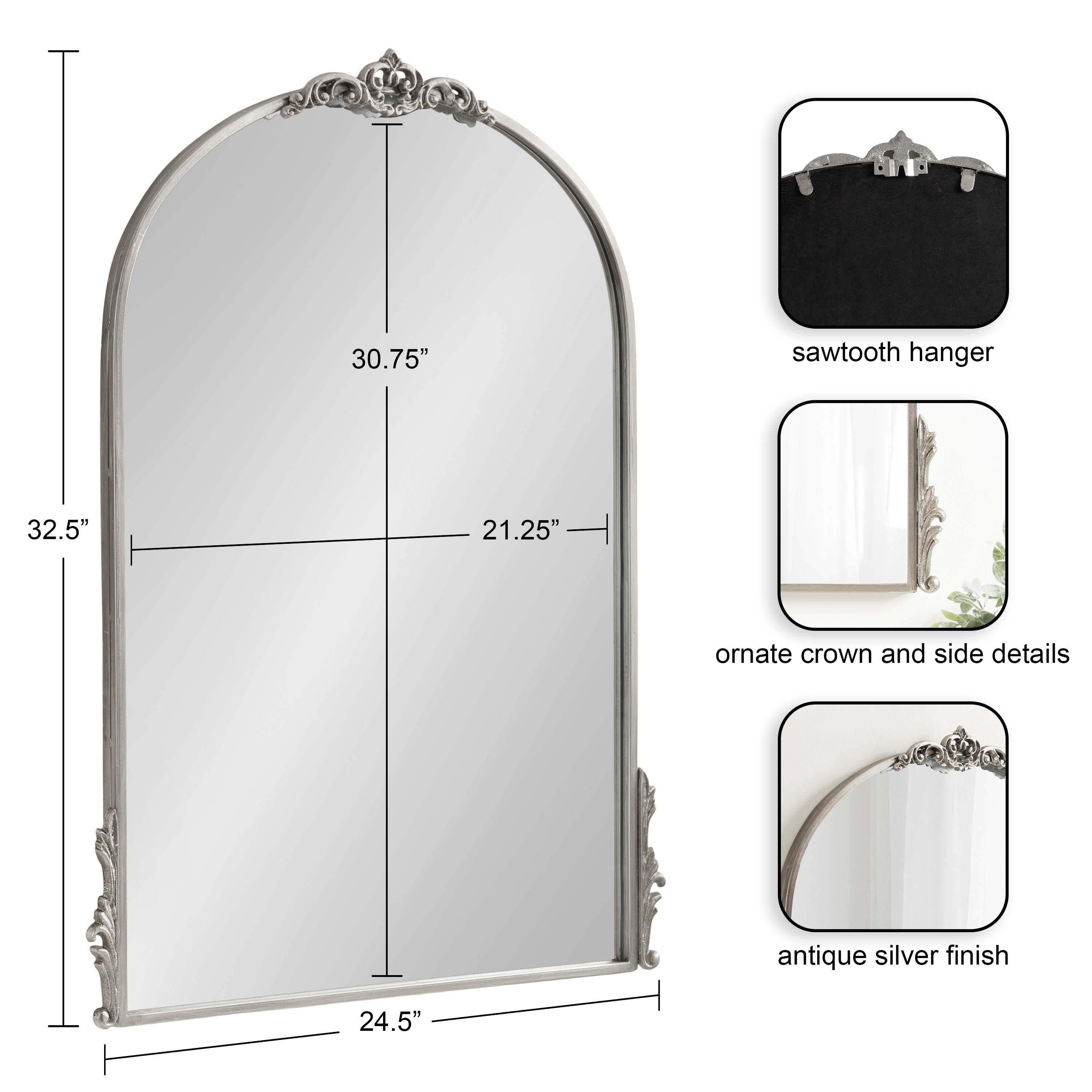 Kate and Laurel Myrcelle Decorative Framed Wall Mirror