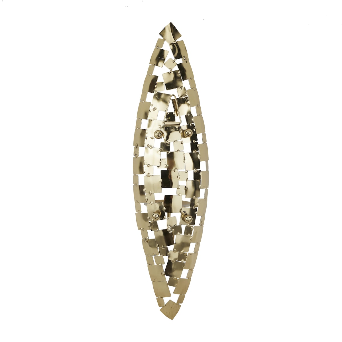 Stainless Steel Metal Pillar Wall Sconce with Hammered Pattern - Gold or Silver - CosmoLiving by Cosmopolitan