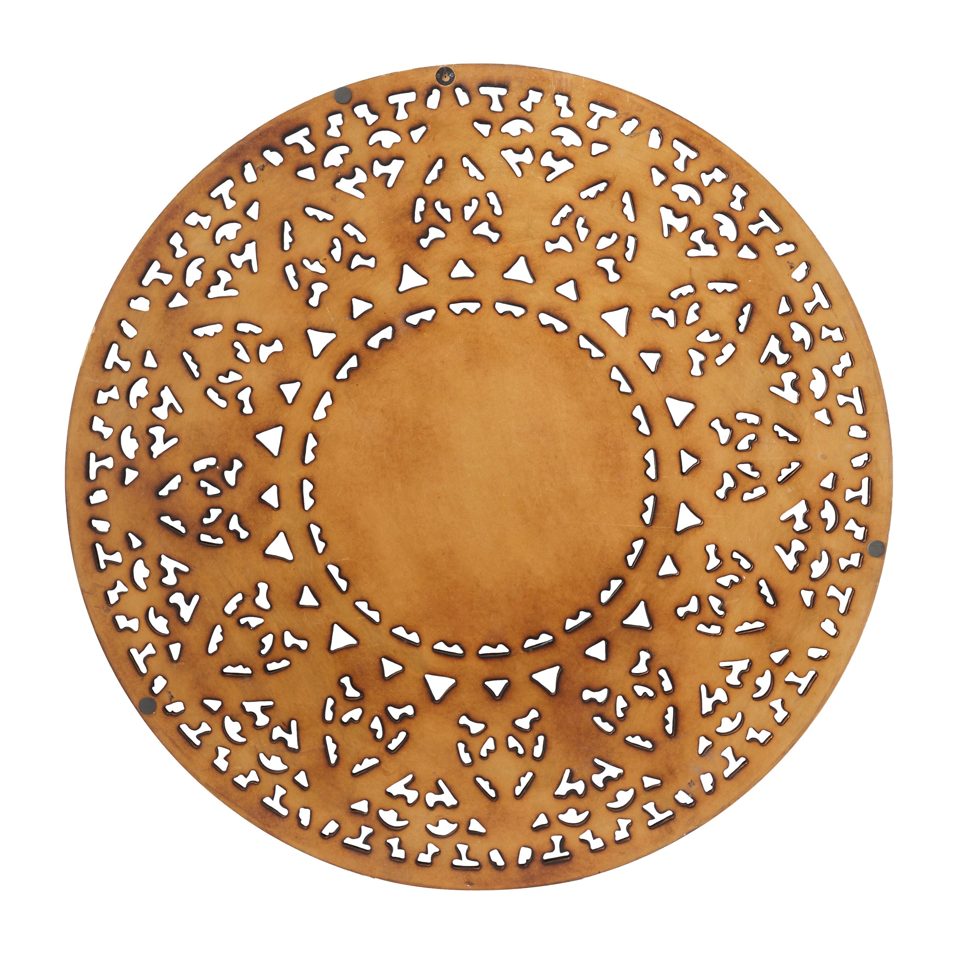 Wooden Handmade Intricately Carved Floral Wall Decor with Mandala Design - Brown or White