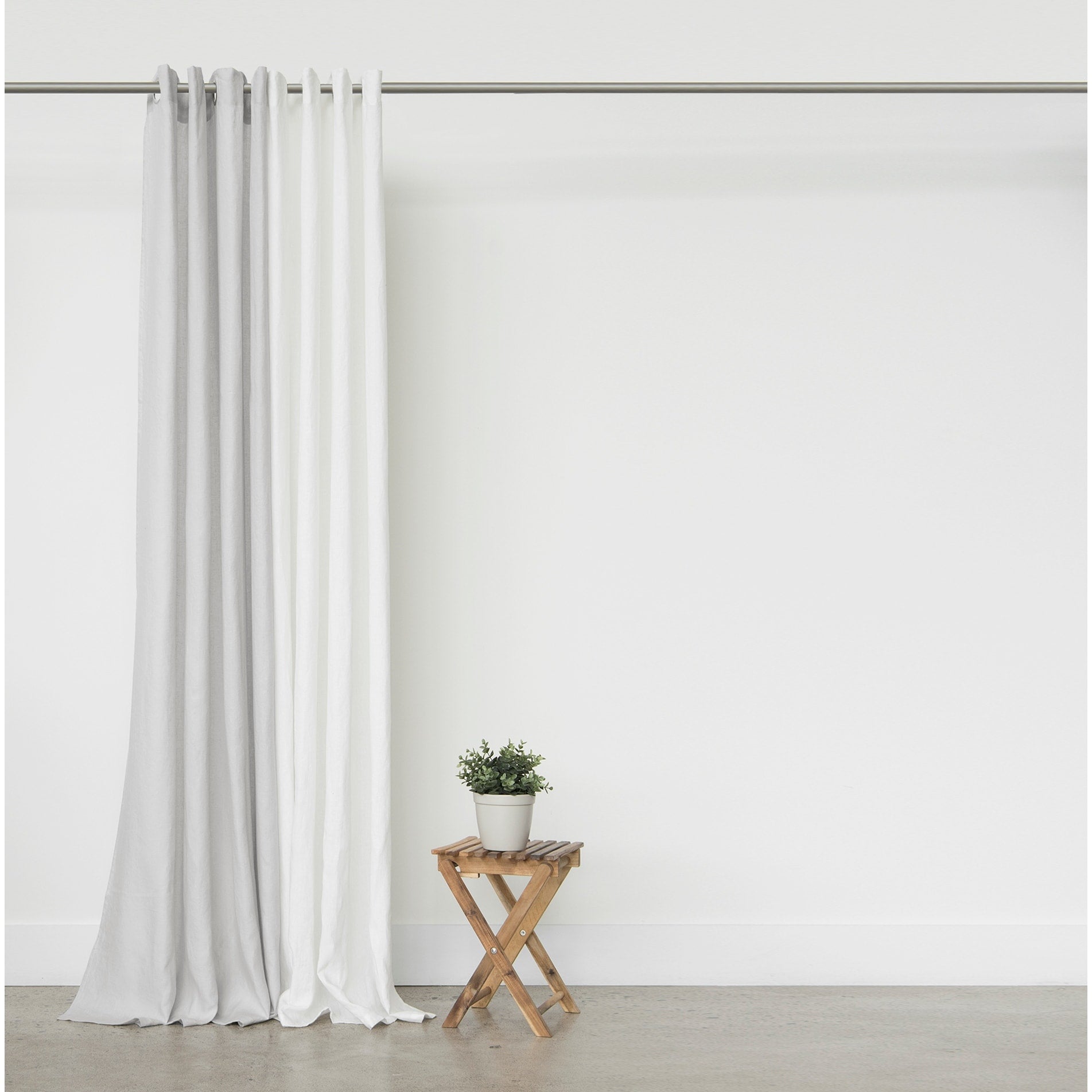 Aurora Home 100% Linen Silver Grommet Curtain Set