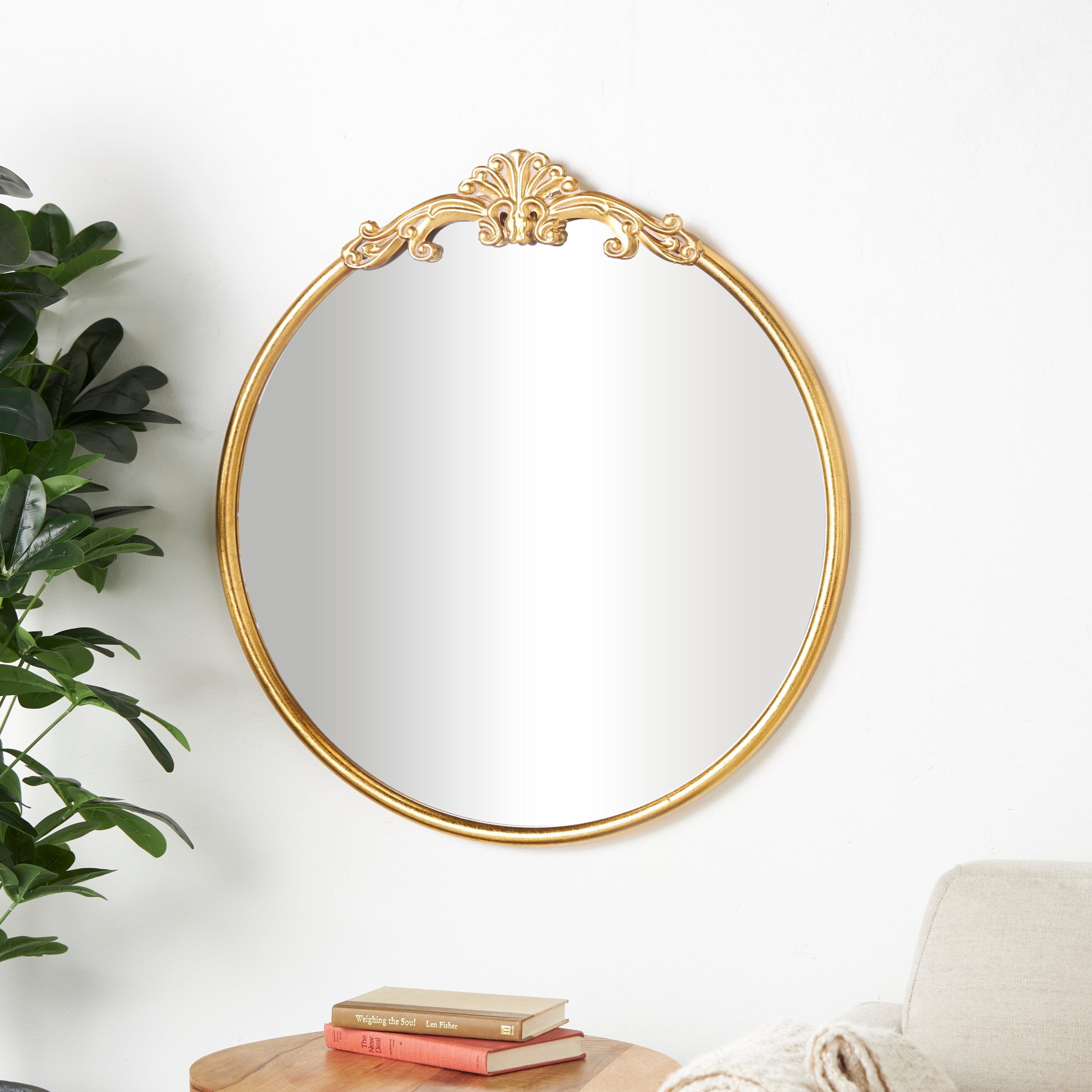 Metal Scroll Ornate Baroque Floor or Wall Mirror - Gold - Various Sizes and Shapes - Roche River Decor