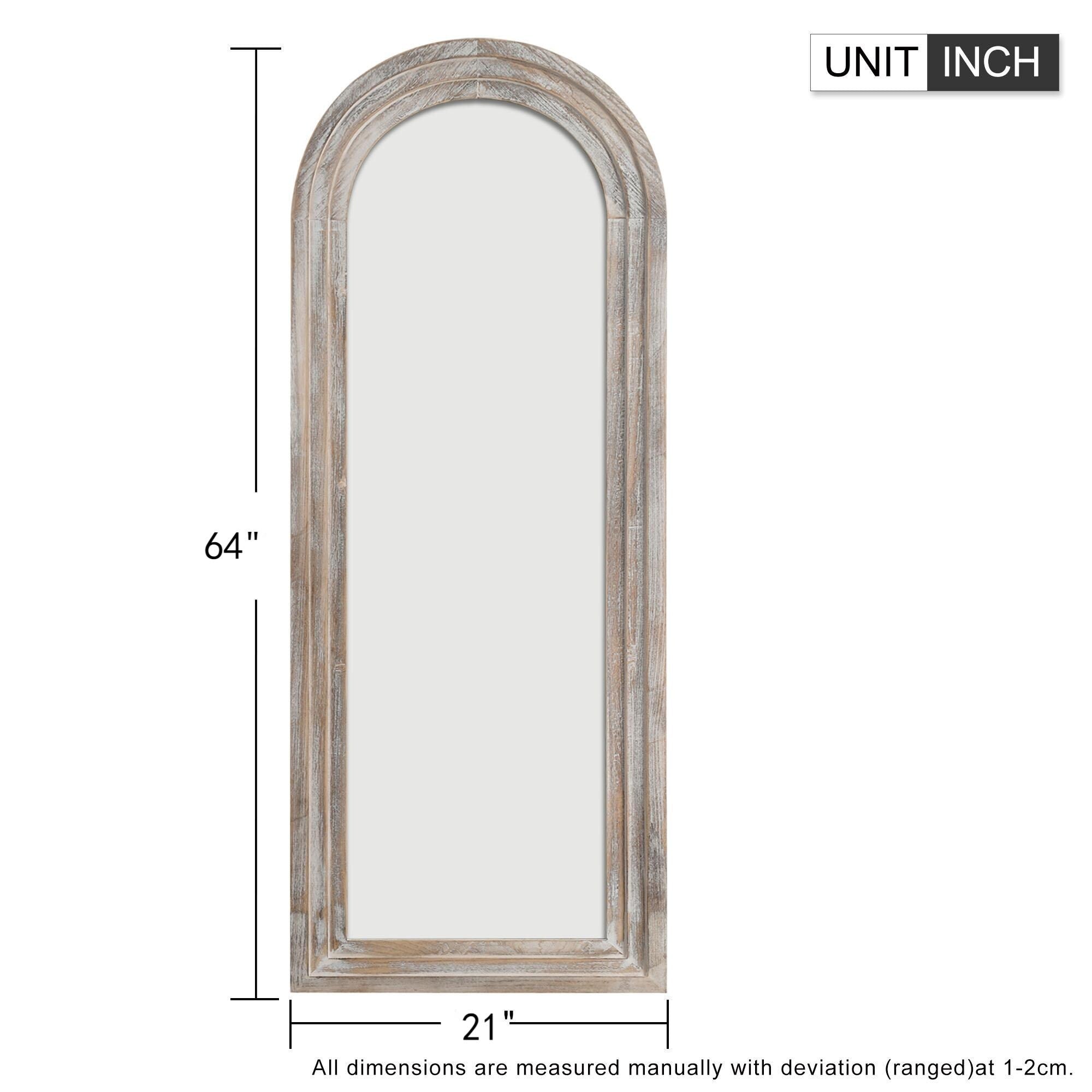 Wooden Frame Ladder-Style Wall Mirror - 64*21