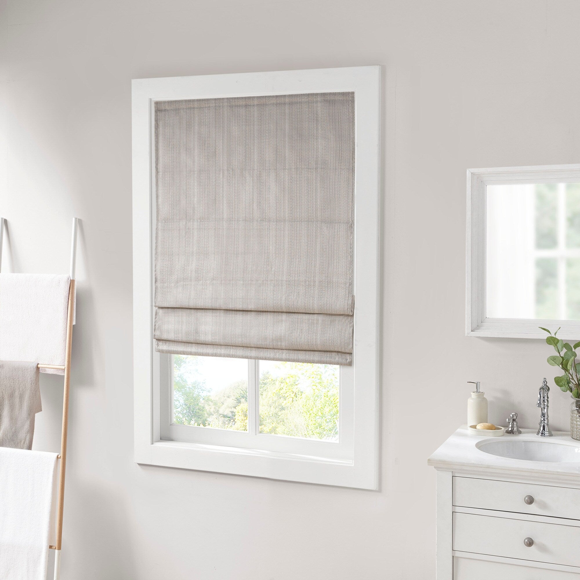 Madison Park Colm Basketweave Room Darkening Cordless Roman Shade