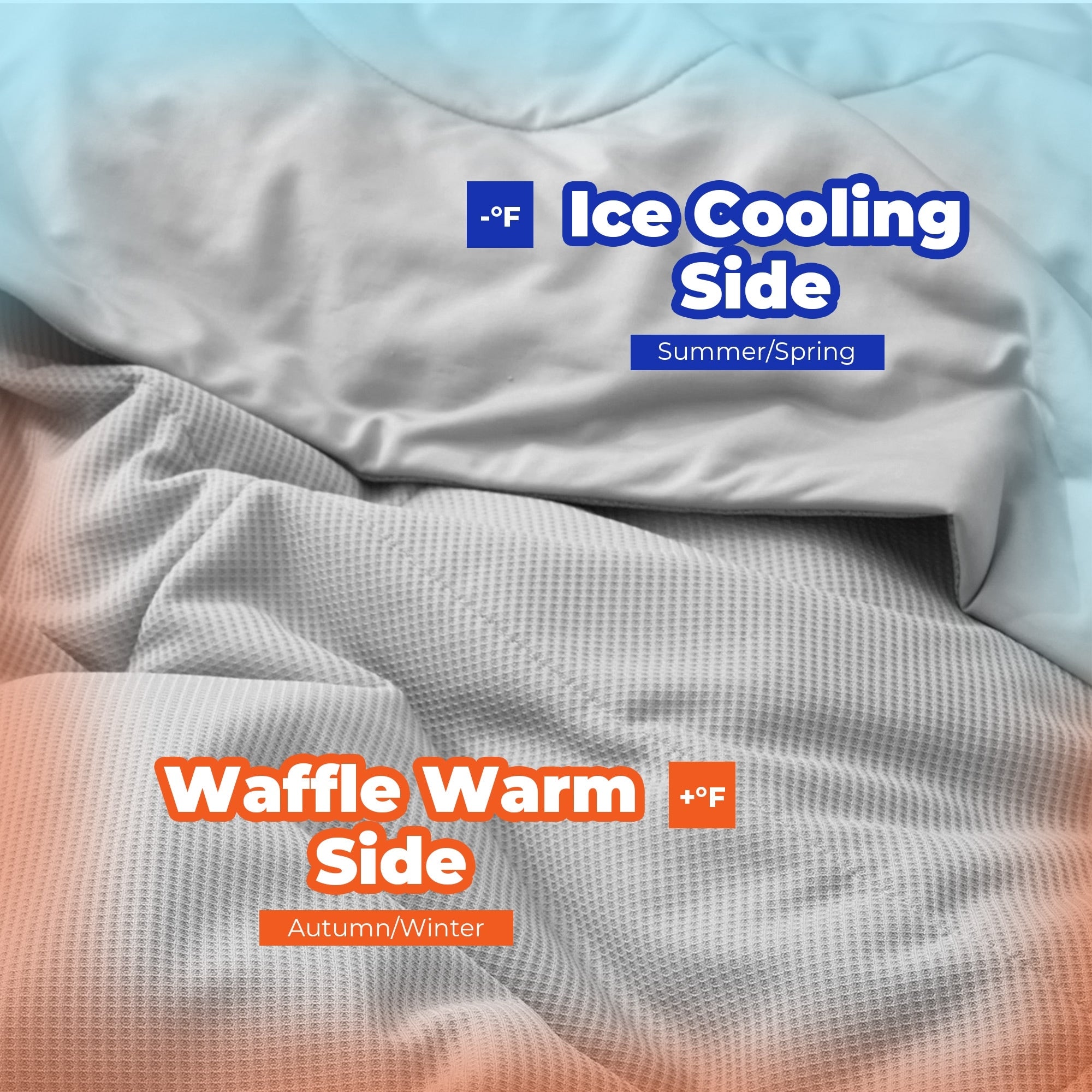 Lightweight Breathable Cooling Waffle Reversible Summer Blanket, Dual-side Cool Touch Comforter