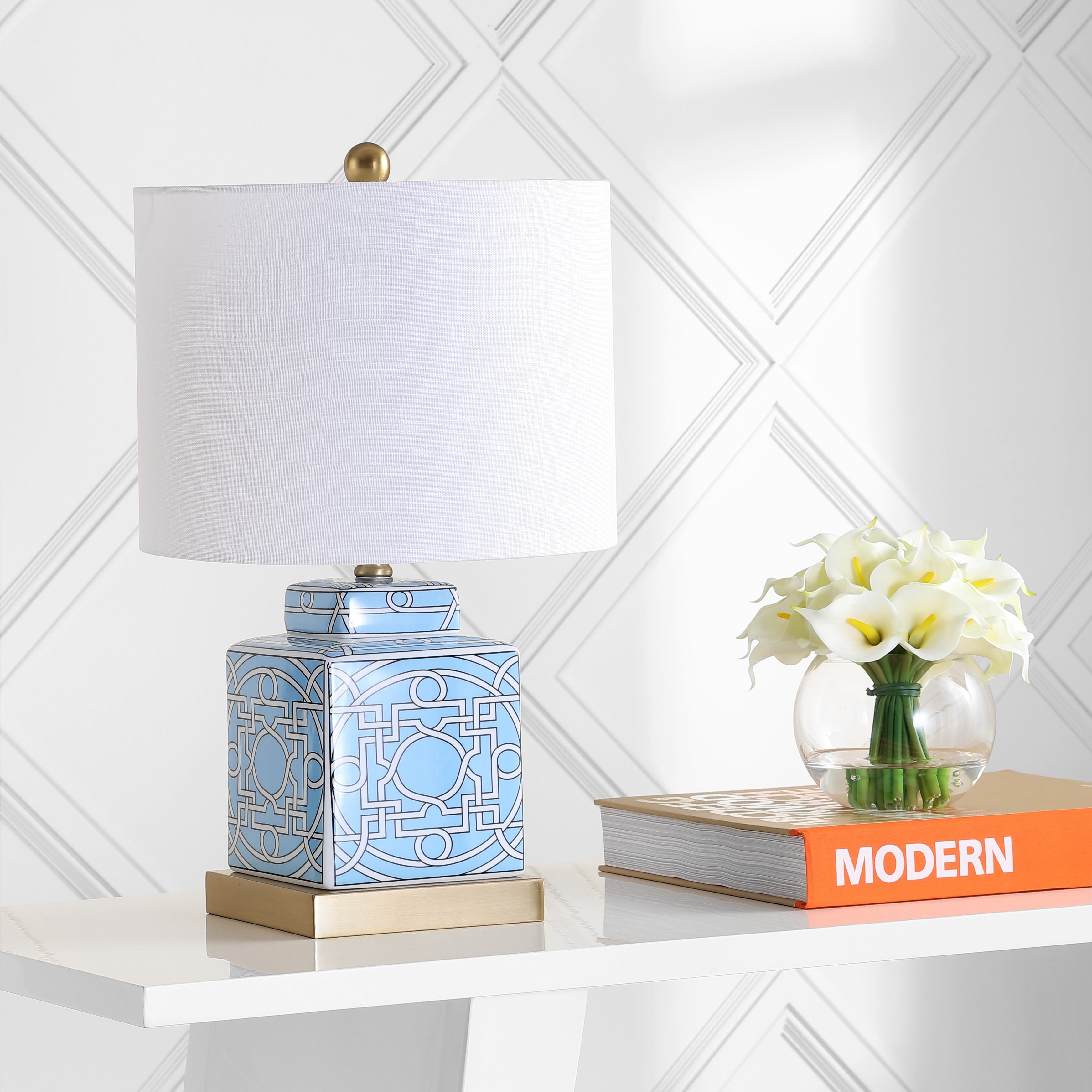 Stockholm 22 Ceramic/Metal Ginger Jar LED Table Lamp, by JONATHAN Y