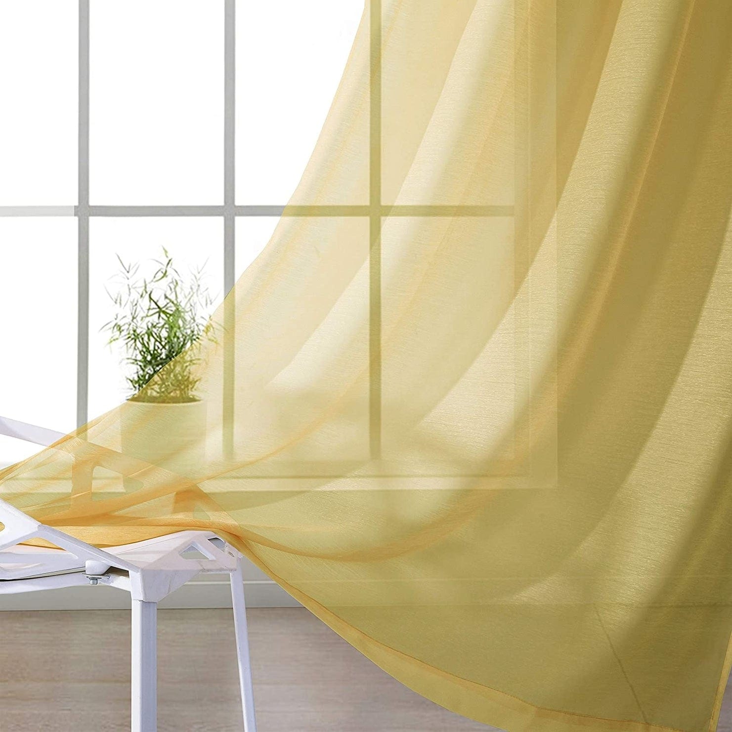 Dainty Home Malibu Extra Wide Curtains Solid Sheer Window Curtain Panel Pair