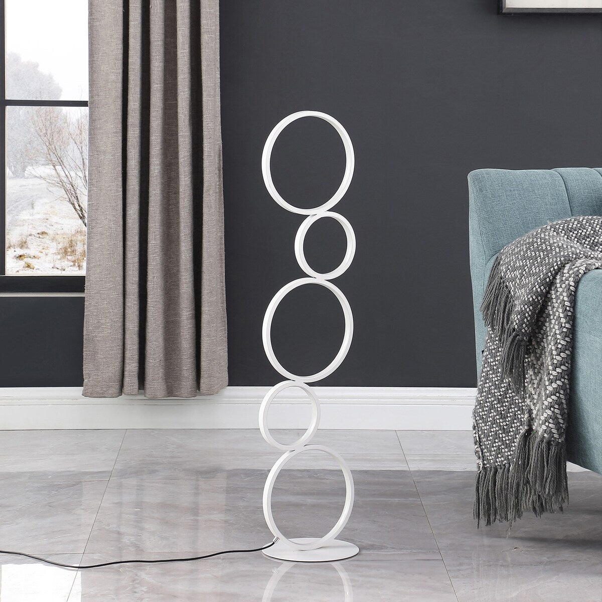 38.5 in. Else Nordic 5 Ring LED Metal Table Lamp