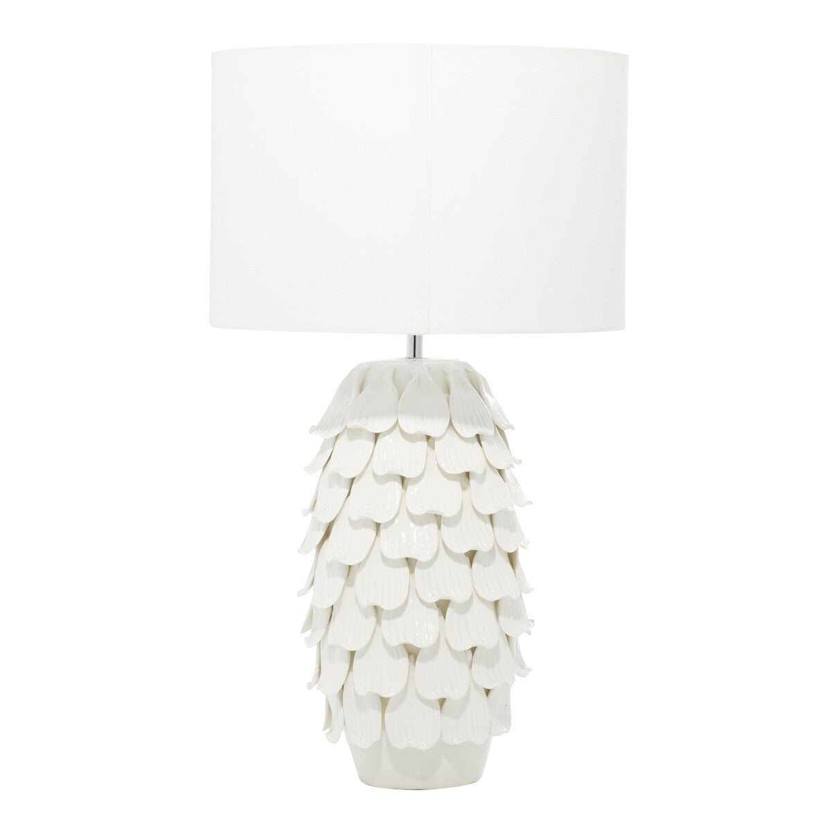 Ceramic Layered Petal Room Table Lamp - White - Roche River Decor