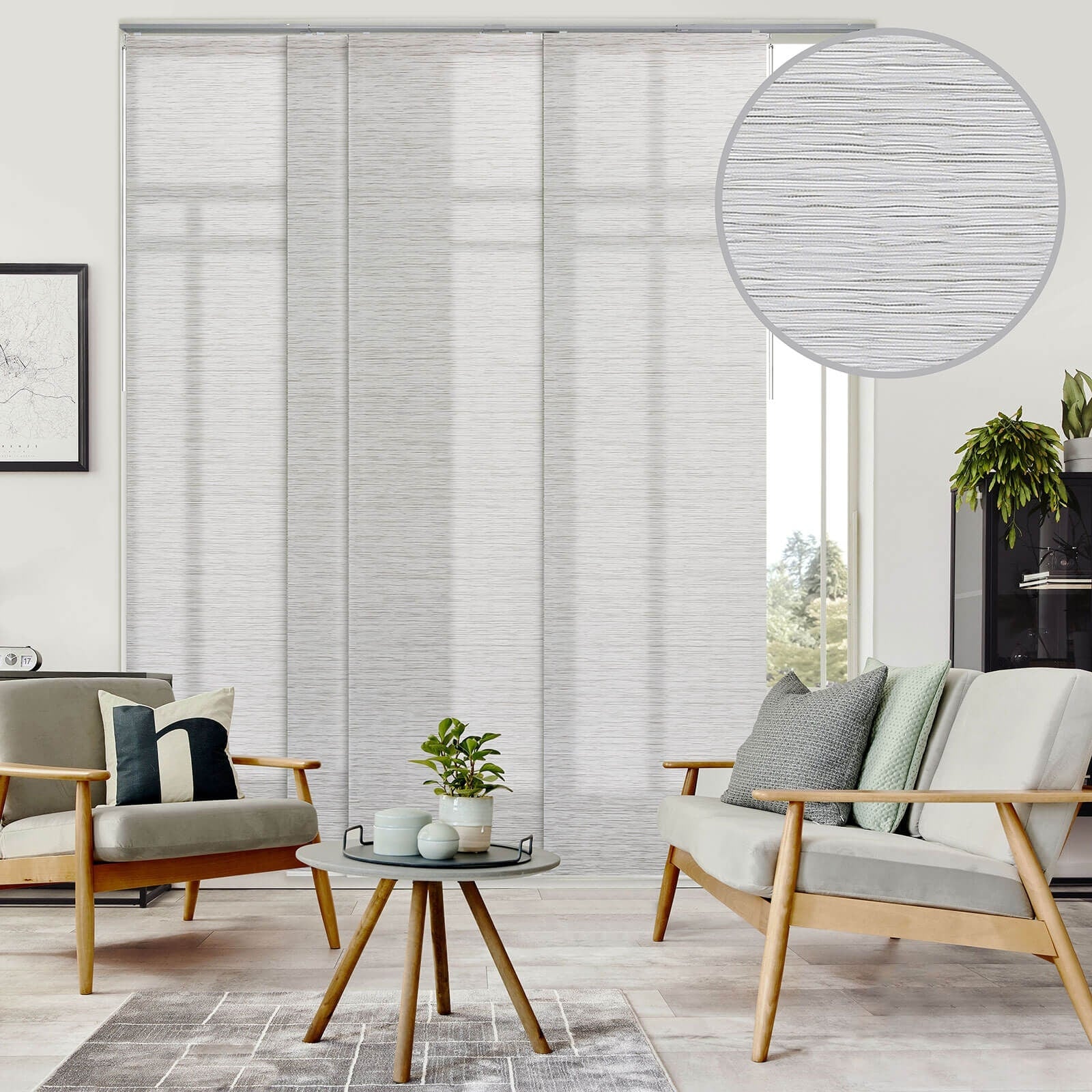 GoDear Design Adjustable Sliding Panel Track Blinds, Vertical Blinds, Classic, 45.8- 86 W x 96 L