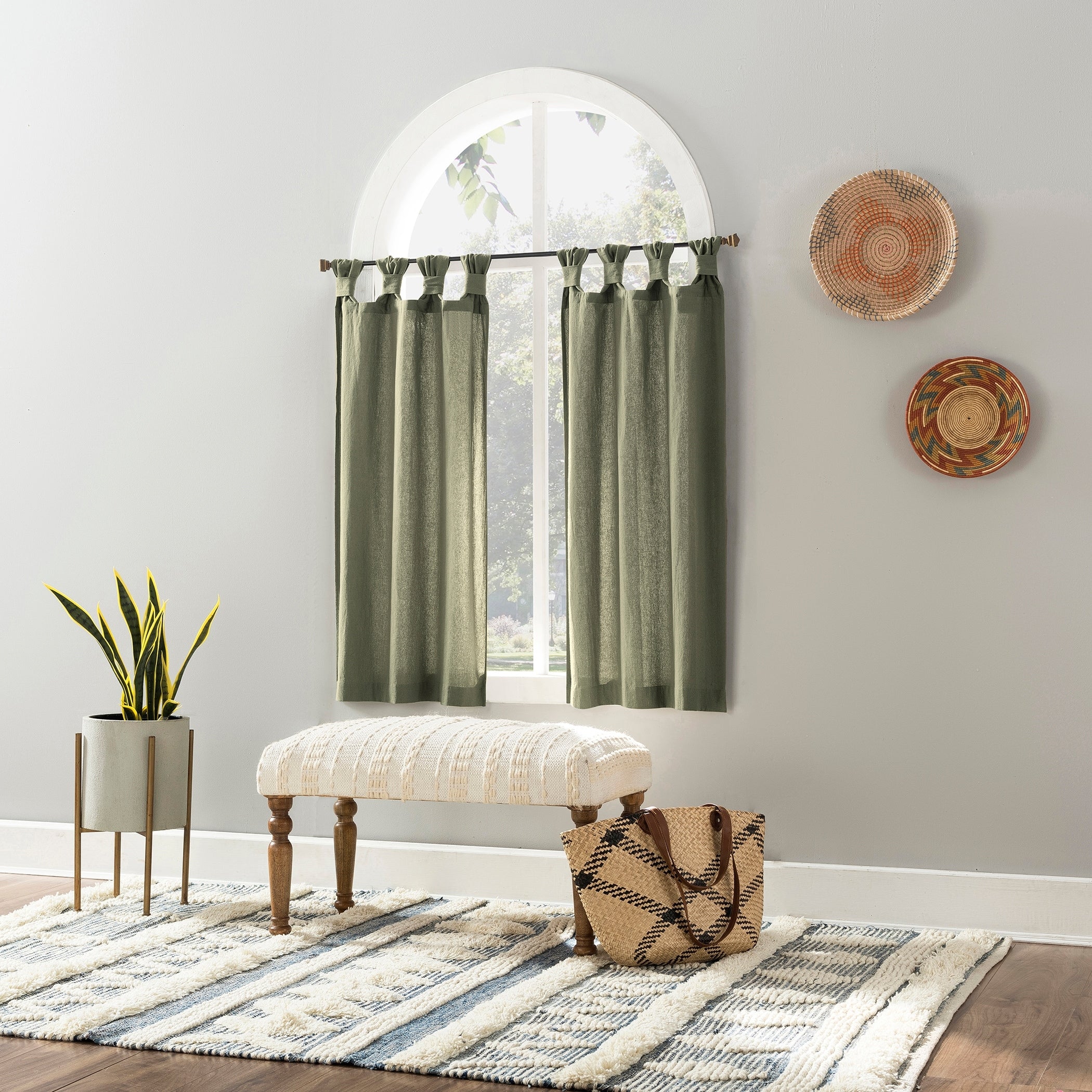 Archaeo Washed Cotton Twist Tab Cafe Curtain Pair