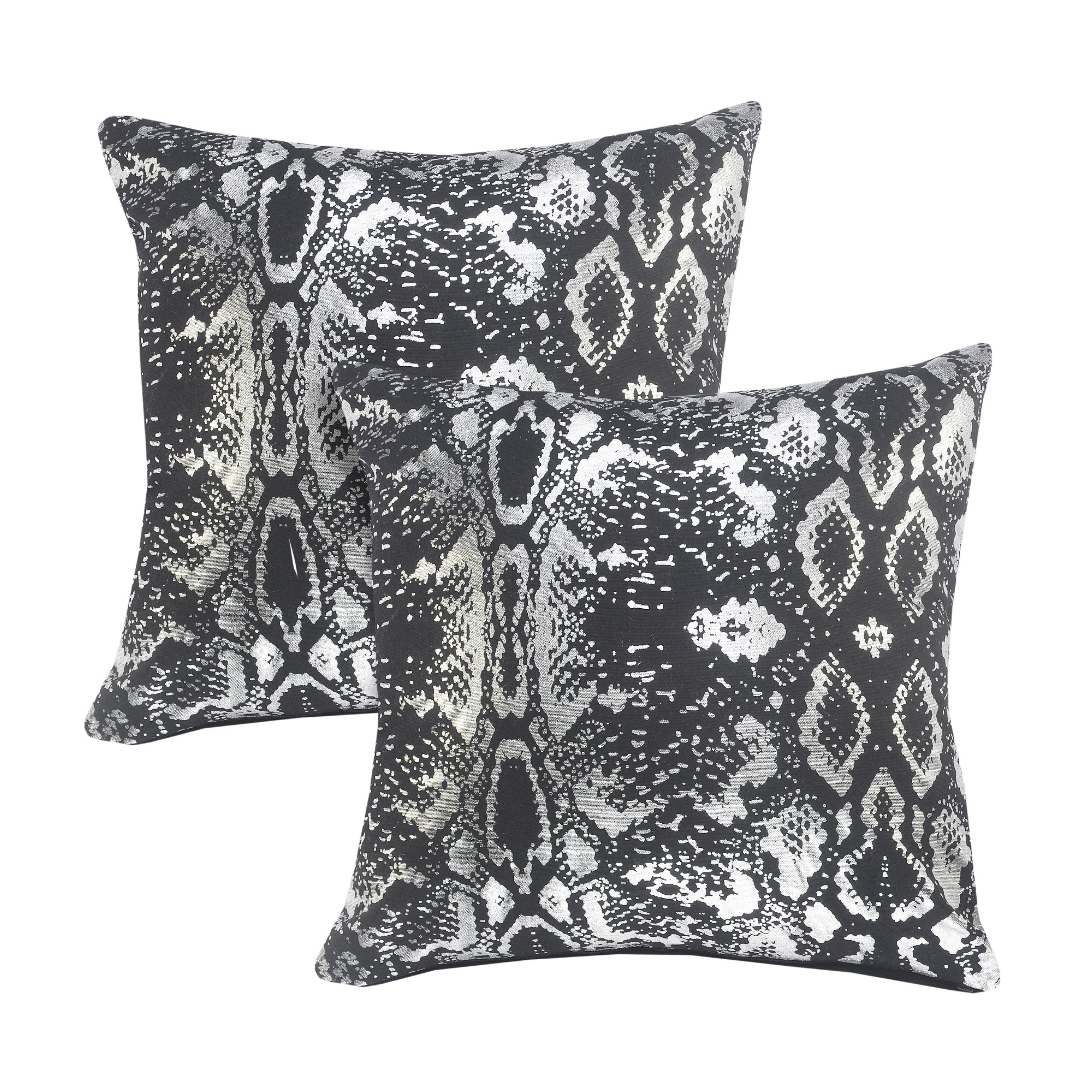 Sevita Metallic Snakeskin Throw Pillow, Single or Set of 2