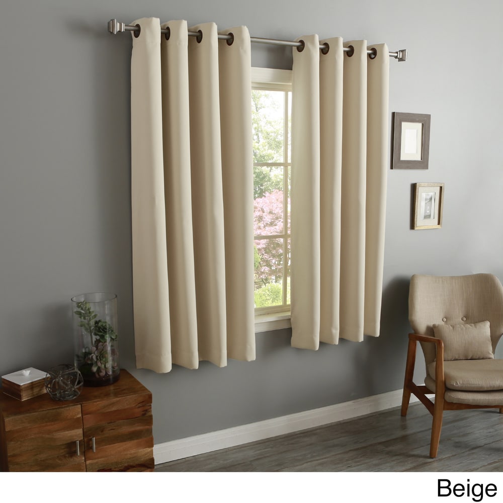 Aurora Home 54 Inch Thermal Insulated Blackout Grommet Top Curtain Panel Pair - 52w x 54l each - 52w x 54l each