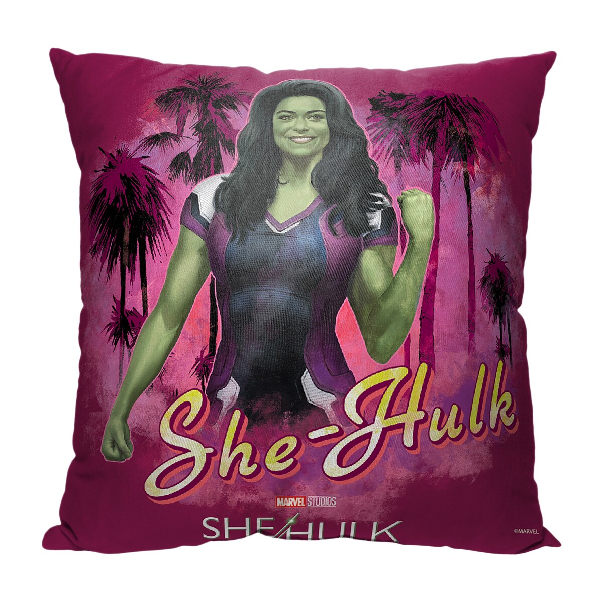 Marvel She Hulk Palm Tree Paraside 18 Inch Throw Pillow