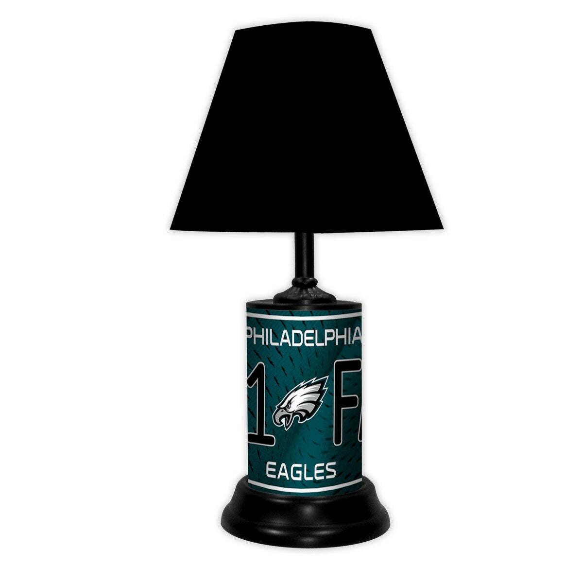 NFL 18-inch Desk/Table Lamp with Shade, #1 Fan with Team Logo, Philadelphia Eagles - 18x10x10