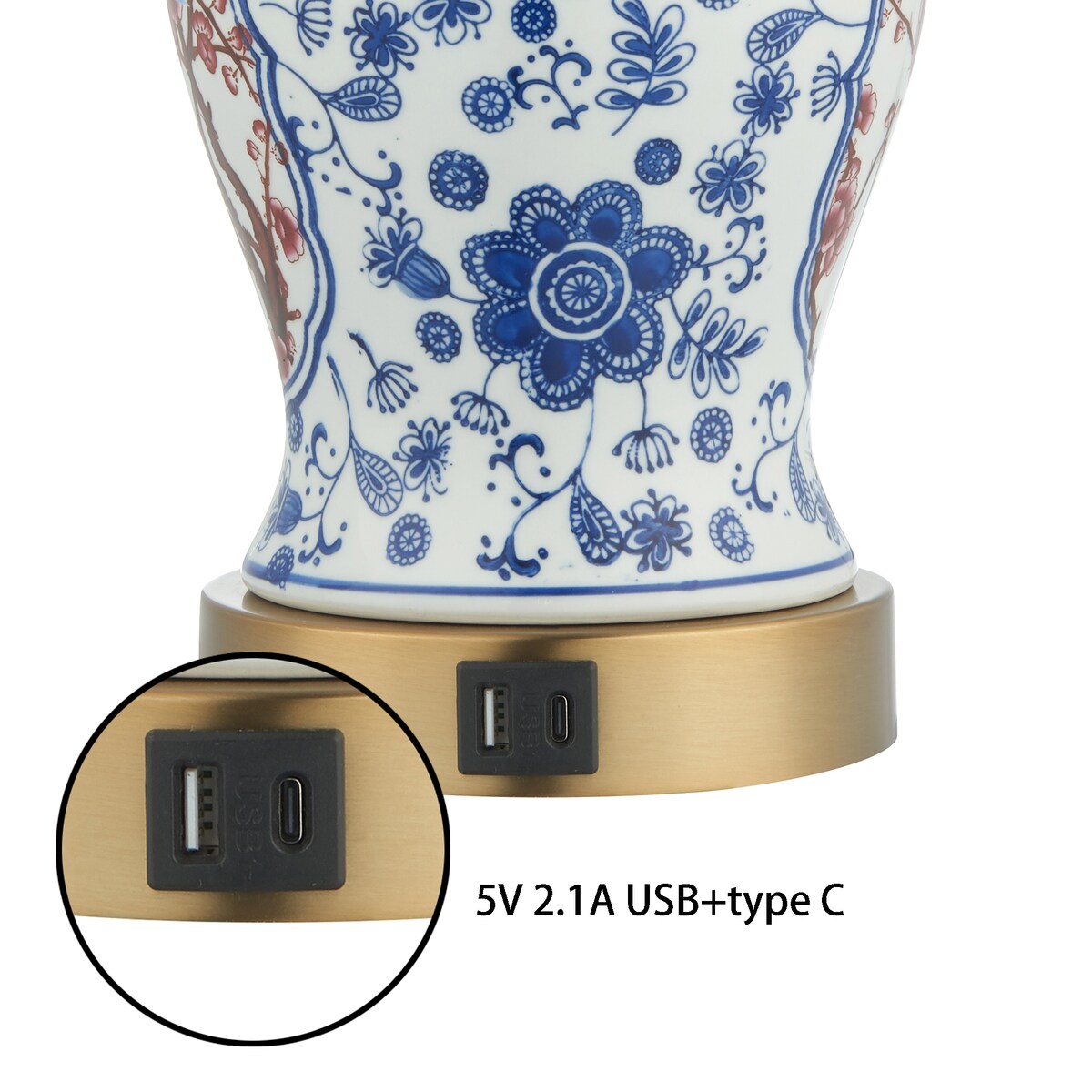 Acroma 2-set LED Dimmable Chinoiserie Table Lamp Blue&White - Set of 2