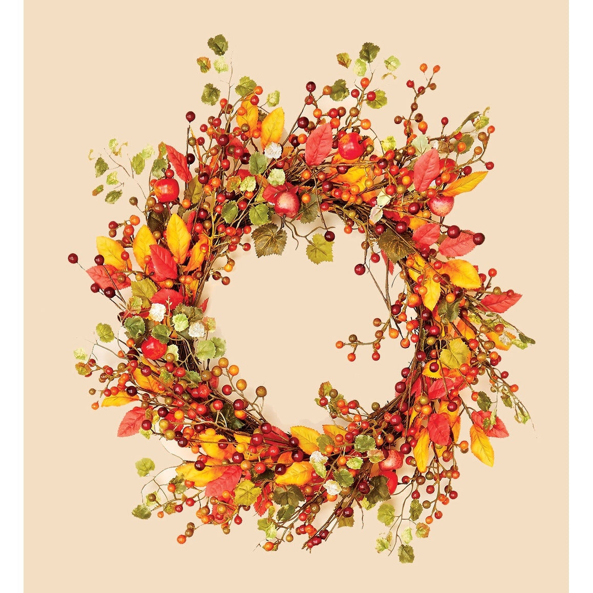 18 Fall Berry Wreath w/ Foliage