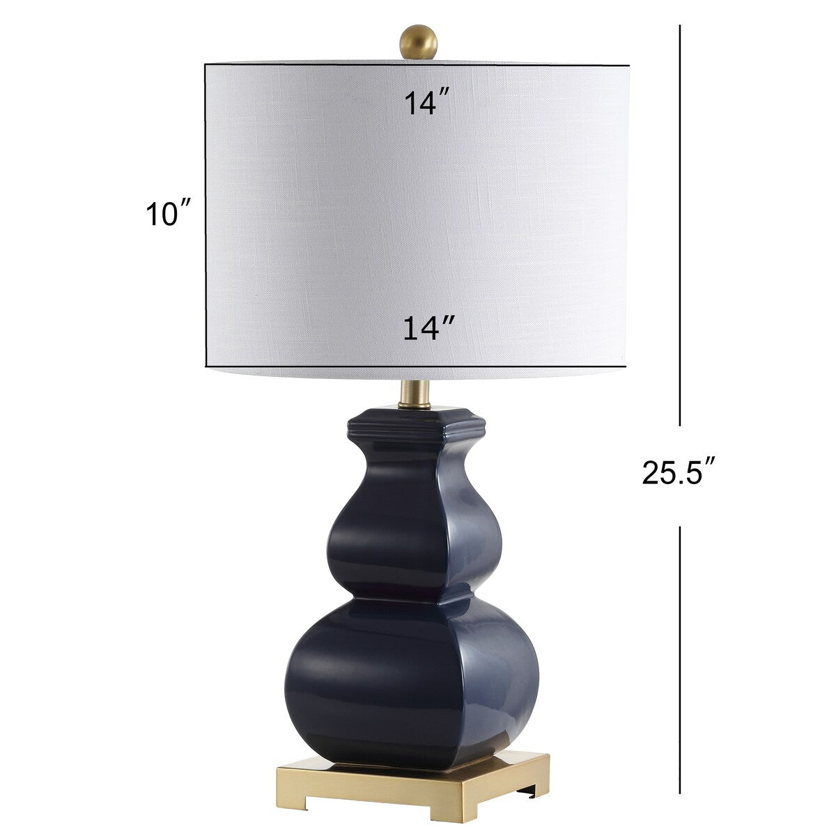 Diana 25.5 Ceramic LED Table Lamp, Navy/Gold by JONATHAN Y