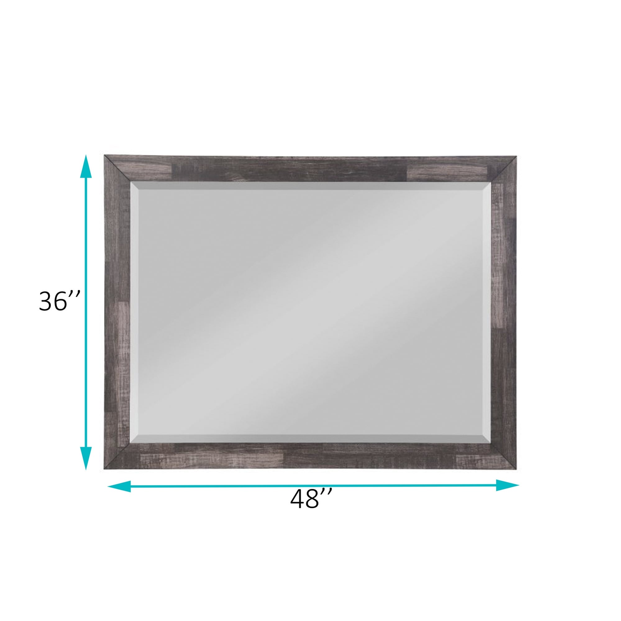 Large Wall Mirror Rectangular for Bedroom & Bathroom, Dark Brown - Cherry