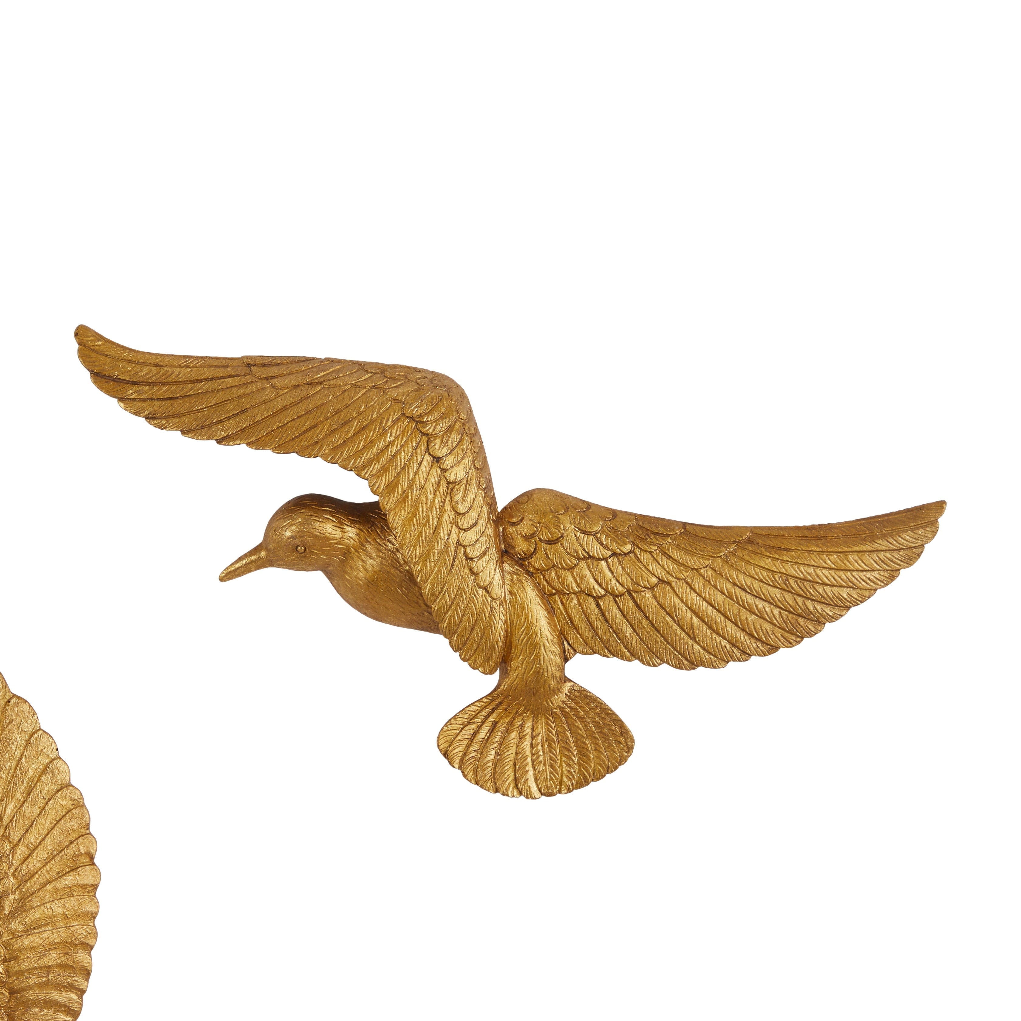 Artistic Polystone Floating Bird Wall Decor (Set of 6) - Gold, Brown, Silver