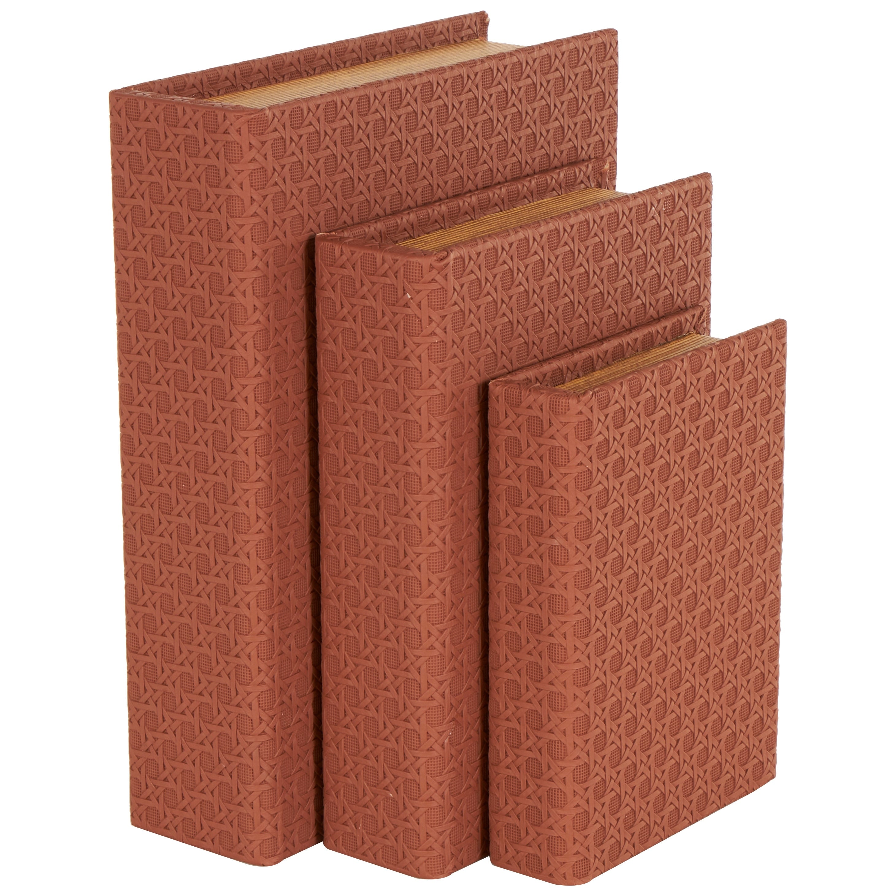 Cream, black, Copper or Brown Faux Leather Book Shaped Box (Set of 3)