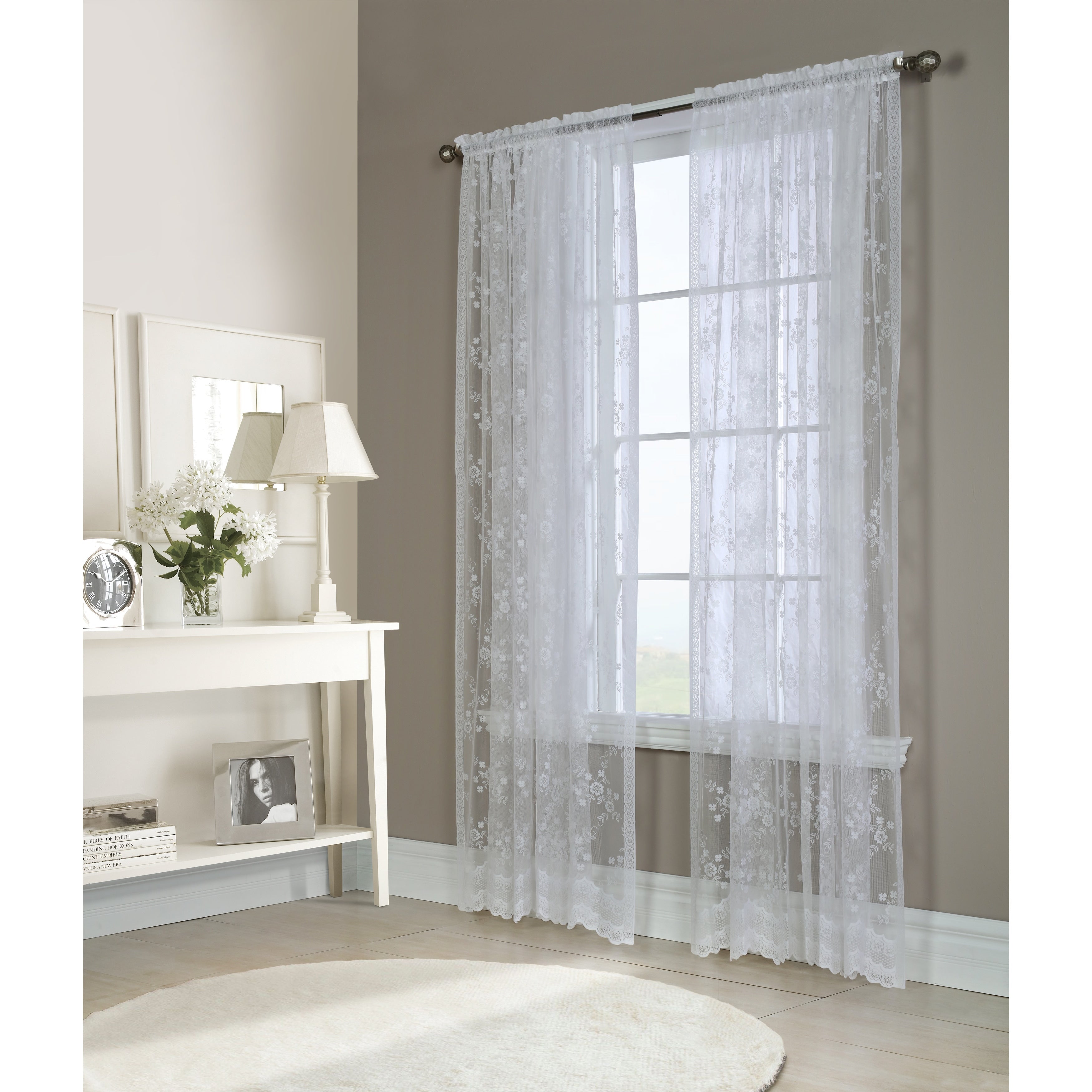 Mona Lisa Jacquard Lace Window Curtain Panel by Habitat