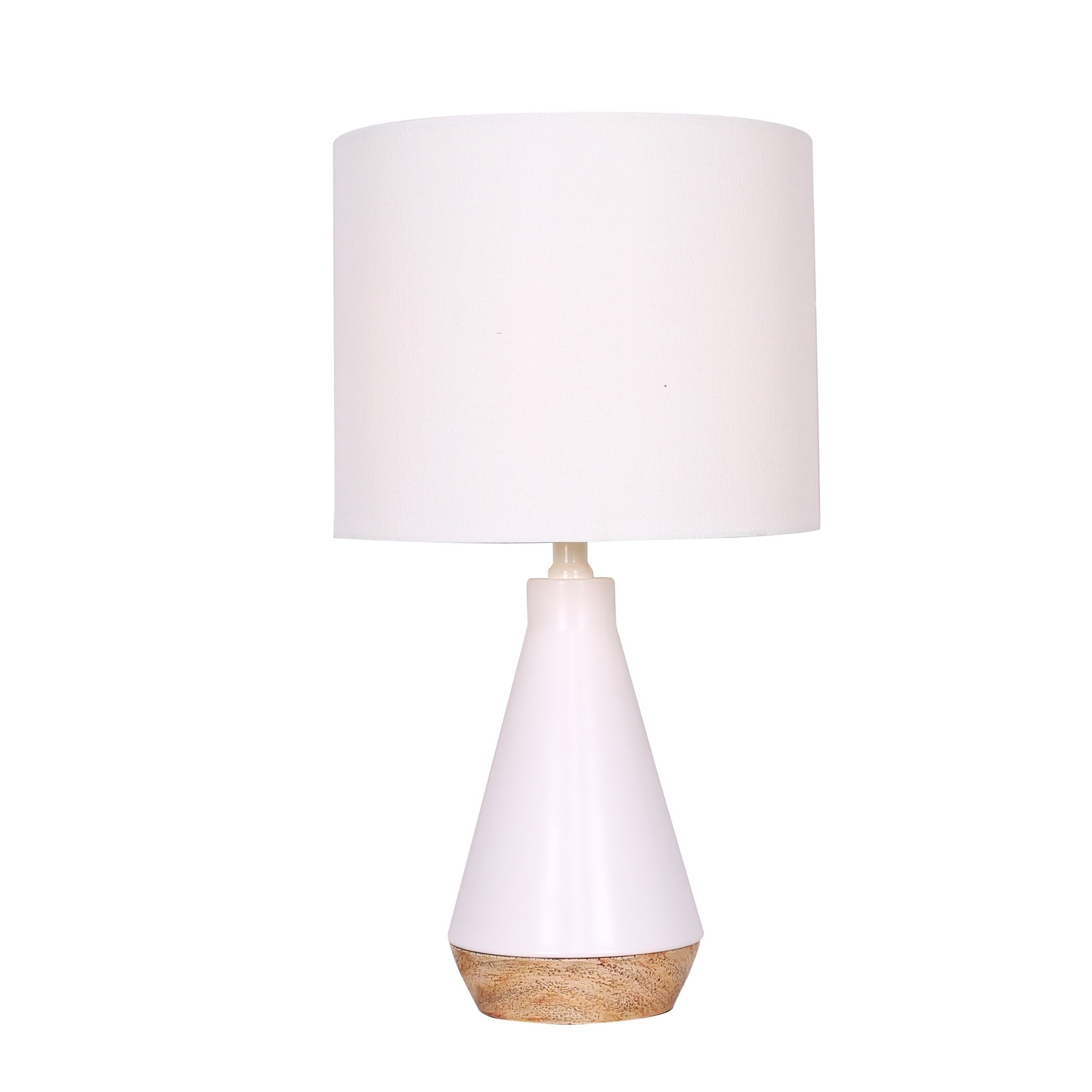 Elise White and Wood Grain Lamp - Set of 2