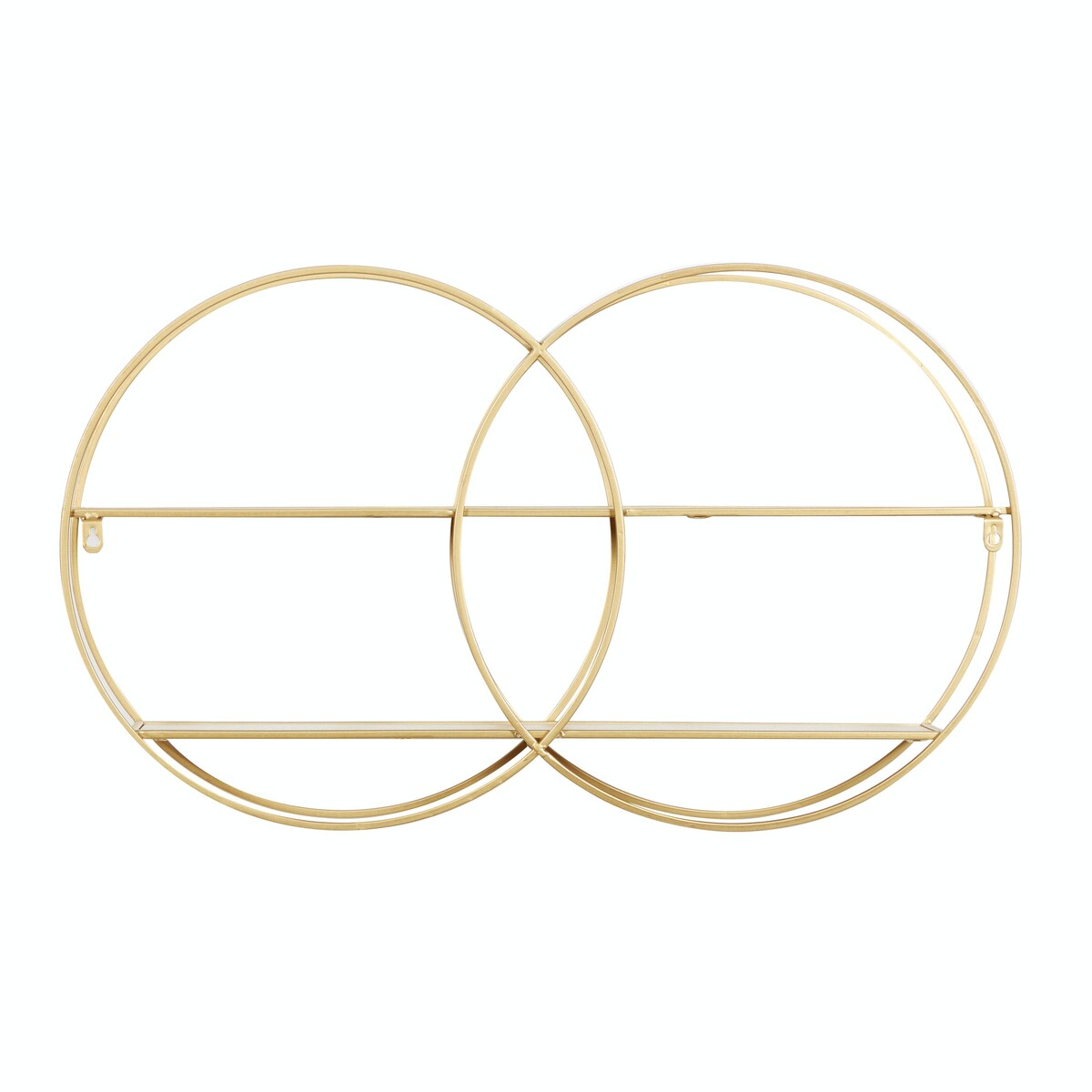 Metal Round 2 Shelves Wall Shelf - Gold - CosmoLiving by Cosmopolitan