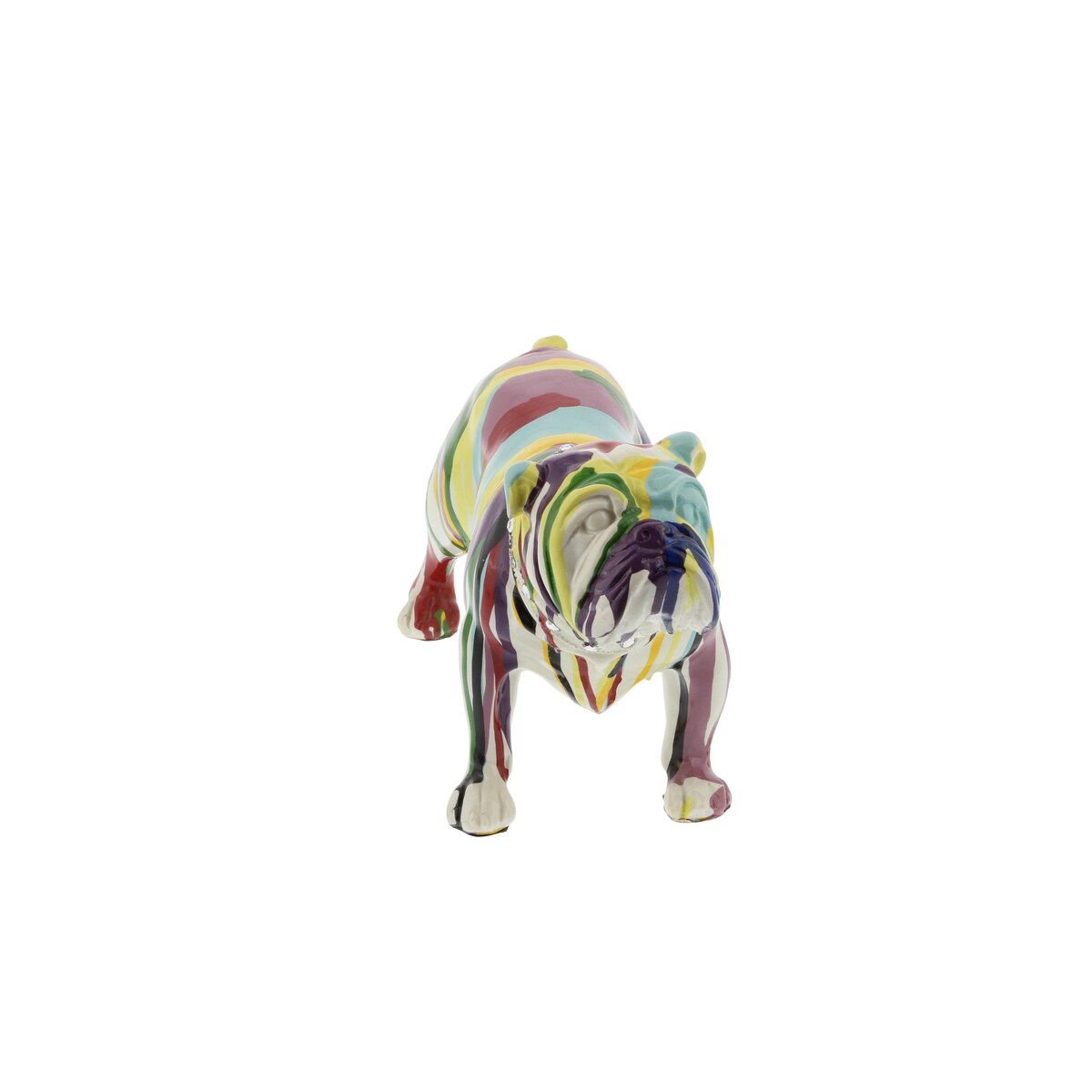 Polystone Bulldog Graffiti Decorative Sculpture - Multi Colored - The Novogratz