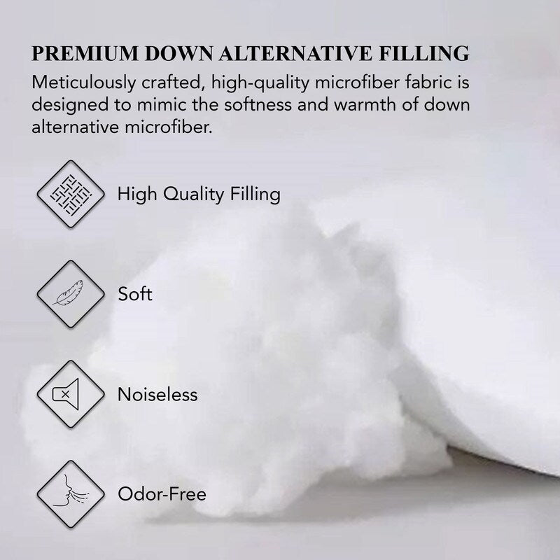 A1HC Decorative Throw Pillow Insert, Hypoallergenic Down Alternative Fill, White