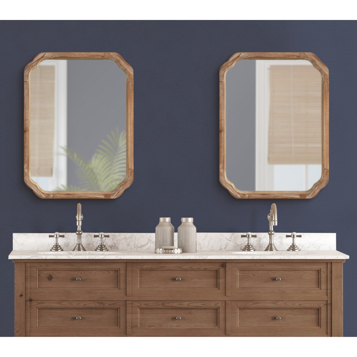 Kate and Laurel Marston Square Wood Wall Mirror