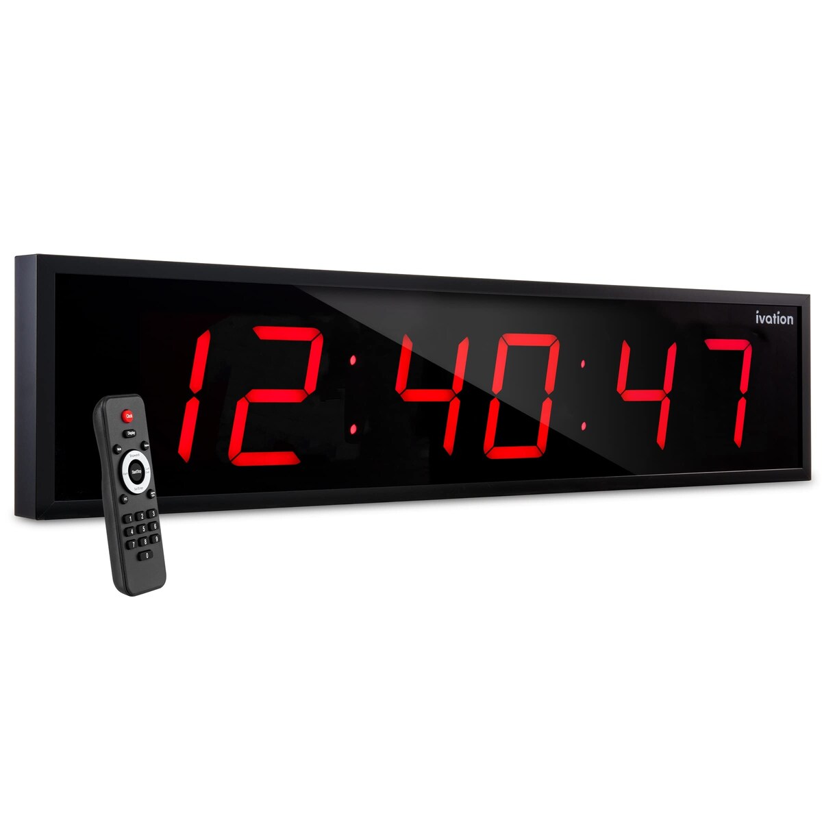 Ivation Large Digital Wall Clock, LED Display W/Timer