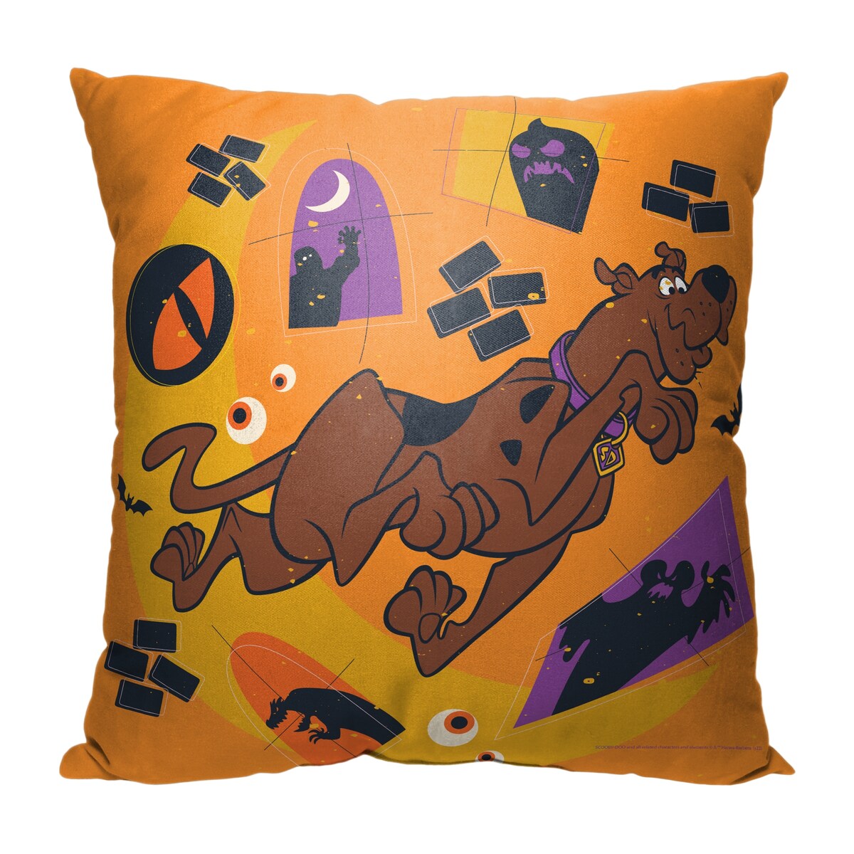 Warner Brothers Scooby-Doo Running Through Haunted Halls 18 Inch Throw Pillow