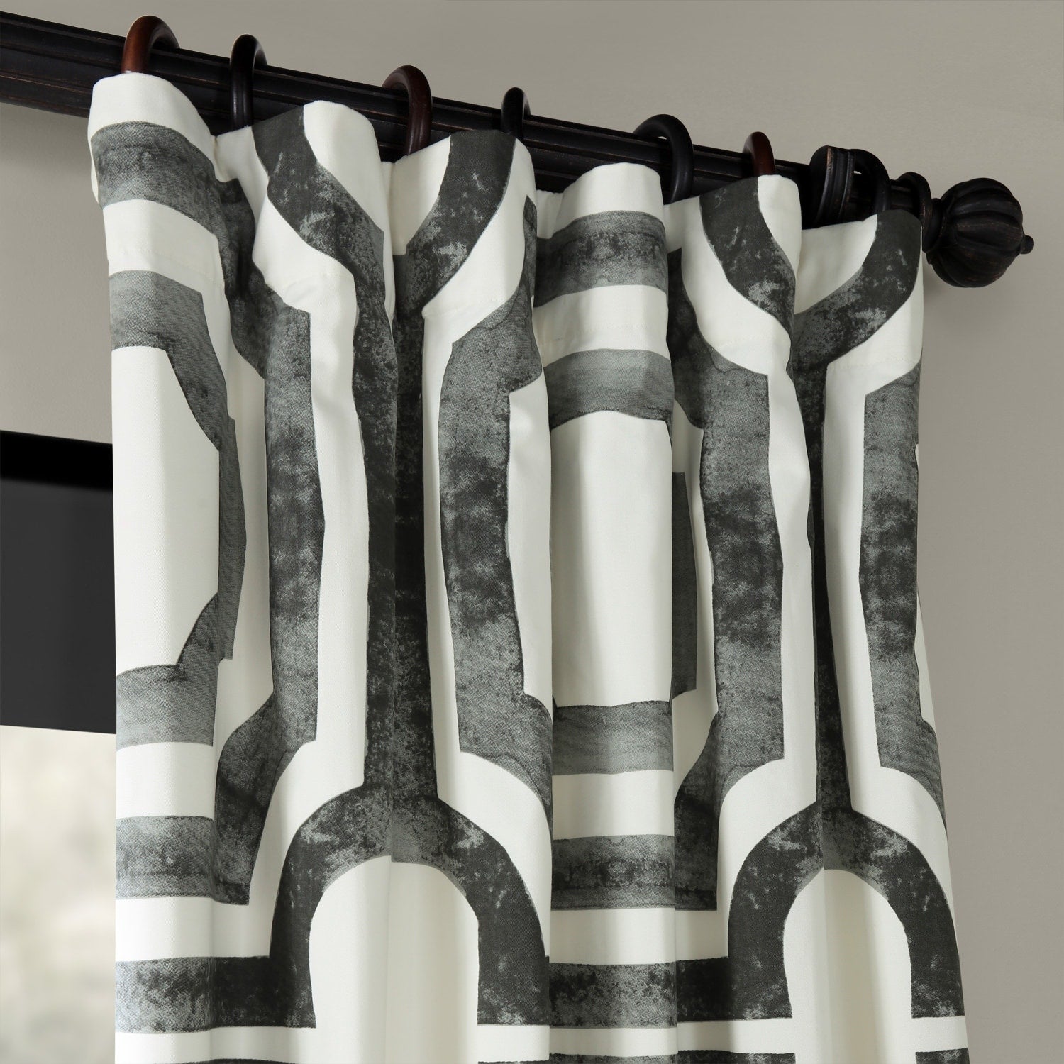 Exclusive Fabrics Modern Geometric Room Darkening Cotton Window Curtains (1 Panel)