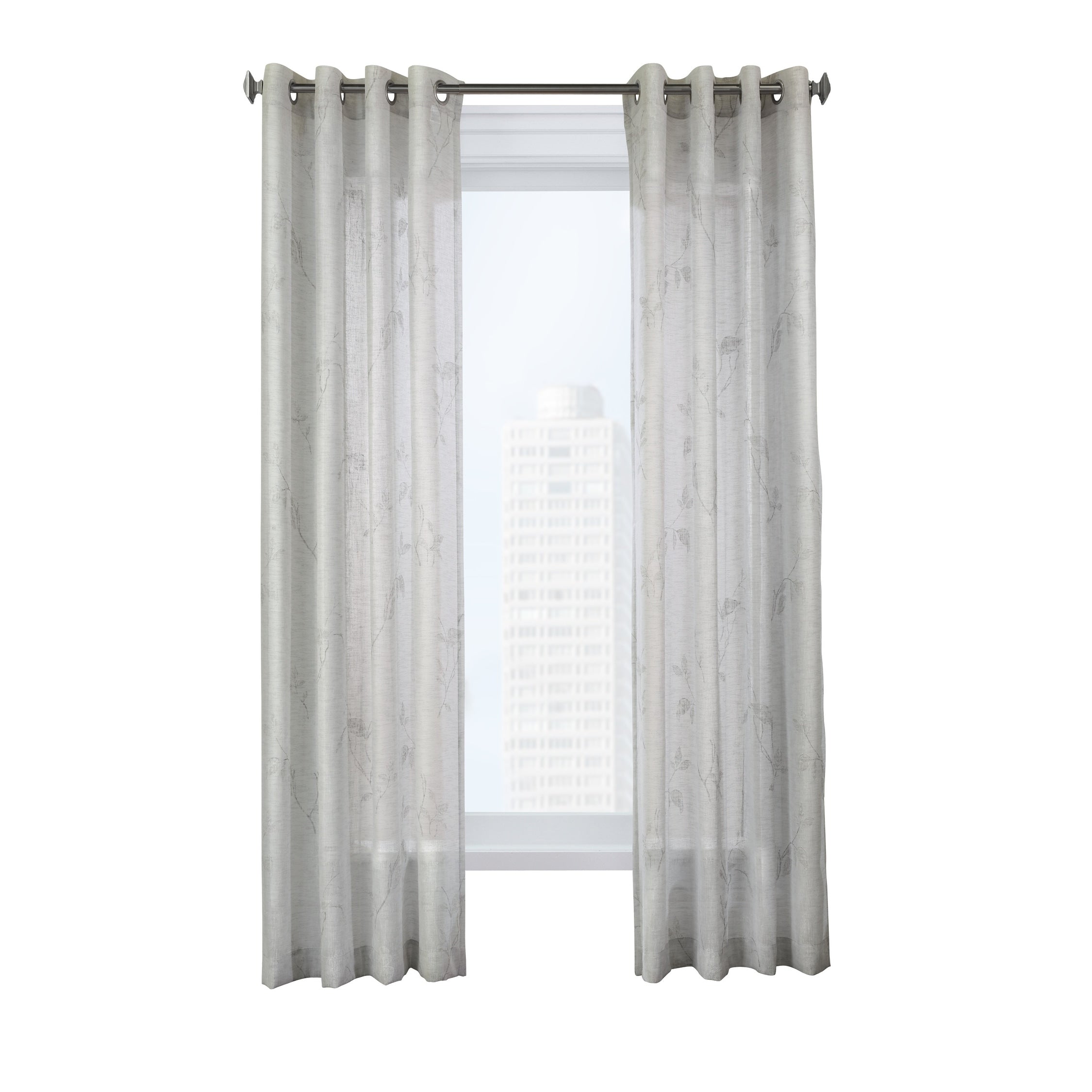 Triston Semi Sheer Floral Printed Curtain Panel by Habitat