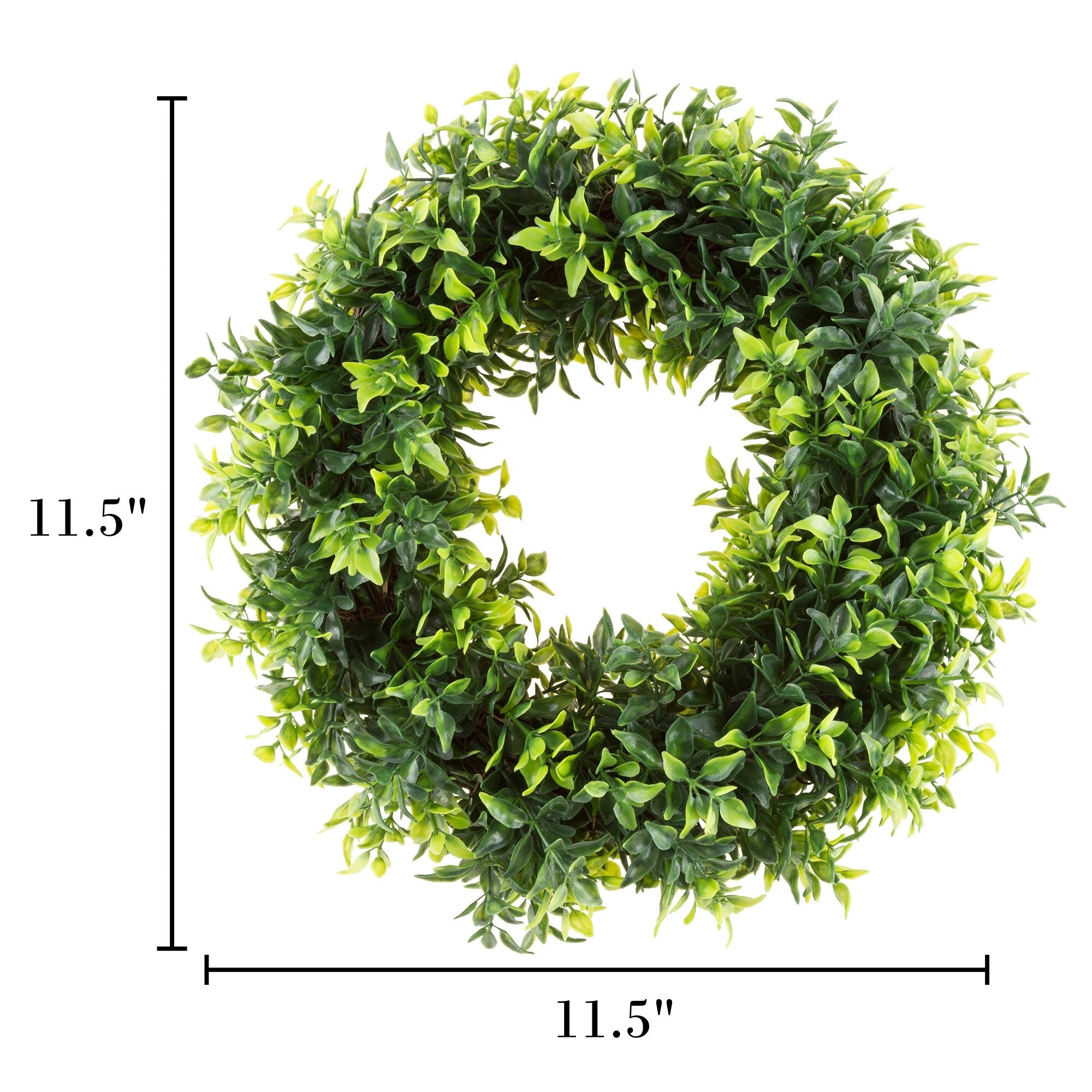 Decorative UV Resistant Boxwood Fall Wreath - 11.5-Inch Round