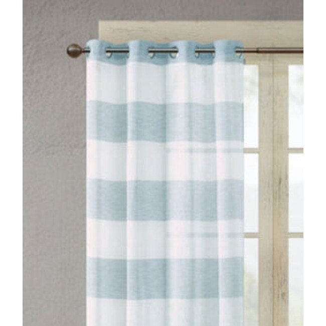 Urban Habitat Yarn Dyed Woven Sheer Window Curtain Pane 50X95-Blue