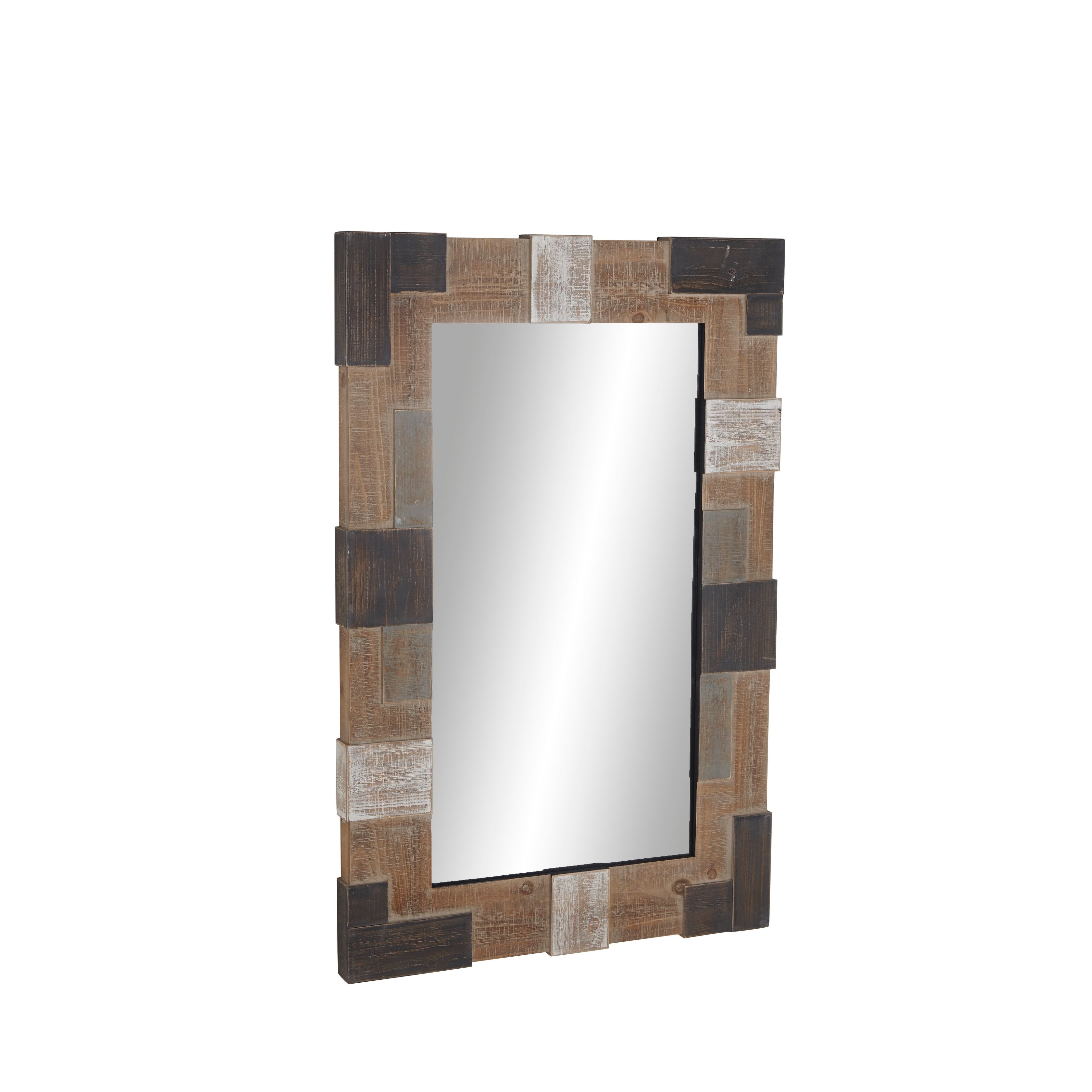 Brown MDF Farmhouse Wall Mirror 46 x 29 x 2 - 29 x 2 x 46