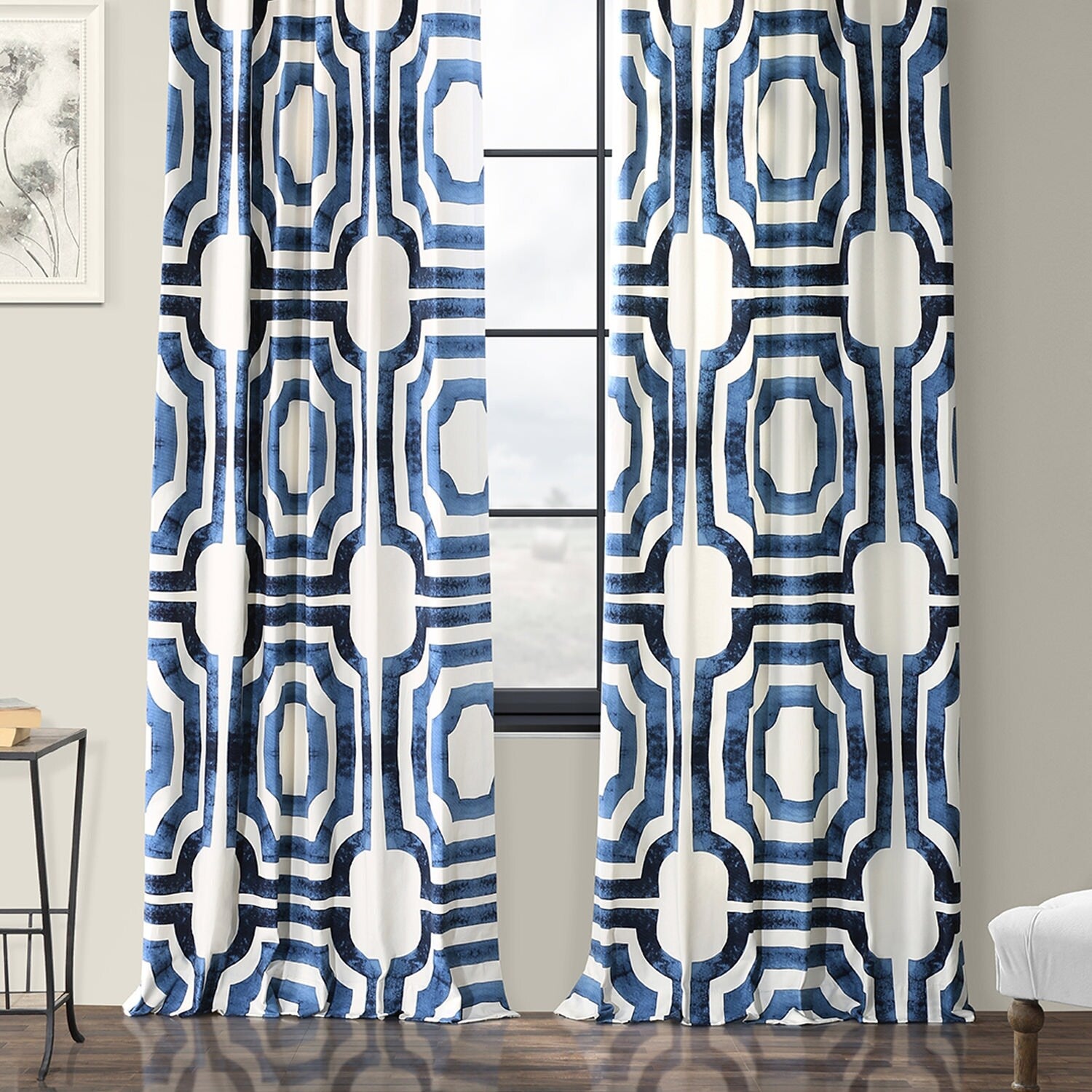 Exclusive Fabrics Modern Geometric Room Darkening Cotton Window Curtains (1 Panel)