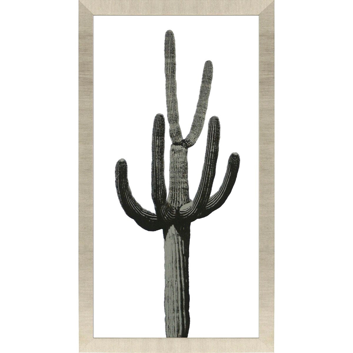 Saguaro III Framed Art Giclee Under Glass - Green