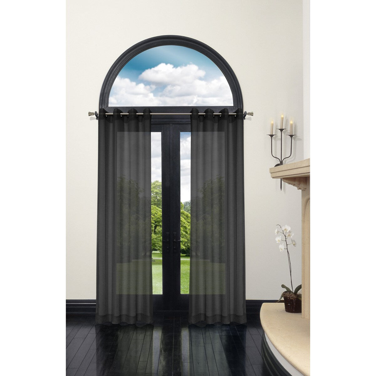 Curtain Bella Batiste Black - 86 x 54 - 86 x 54