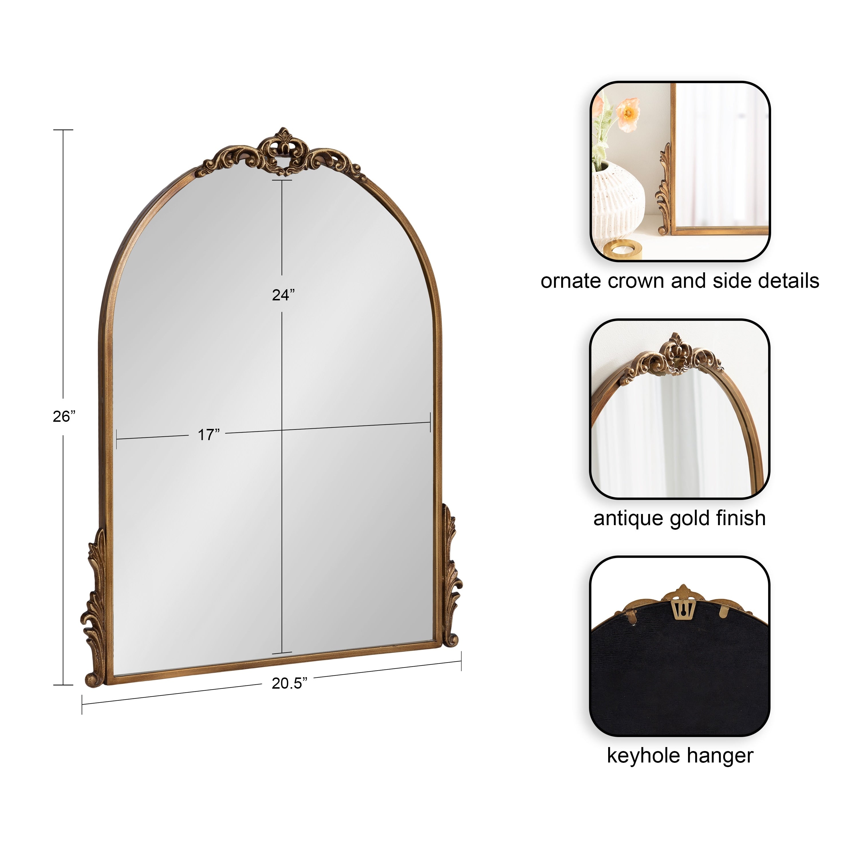 Kate and Laurel Myrcelle Decorative Framed Wall Mirror