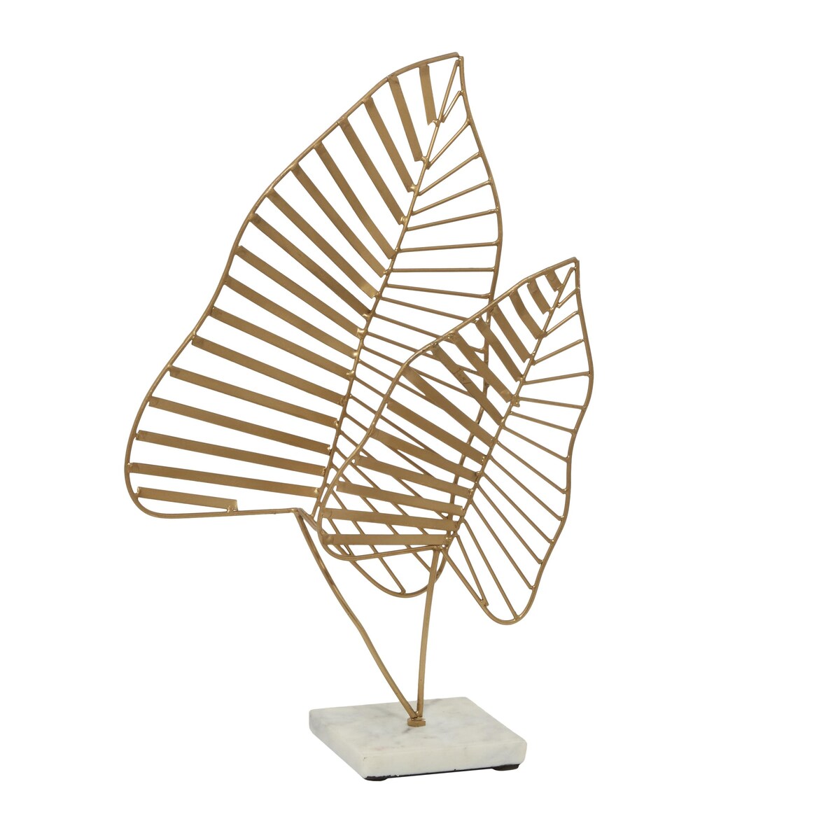 Metal Leaf Decorative Sculpture - Gold - Roche River Decor