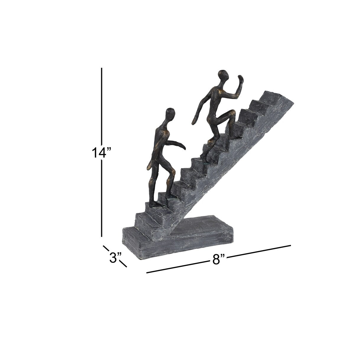 Polystone People Decorative Sculpture with Stairs - Black - Roche River Decor