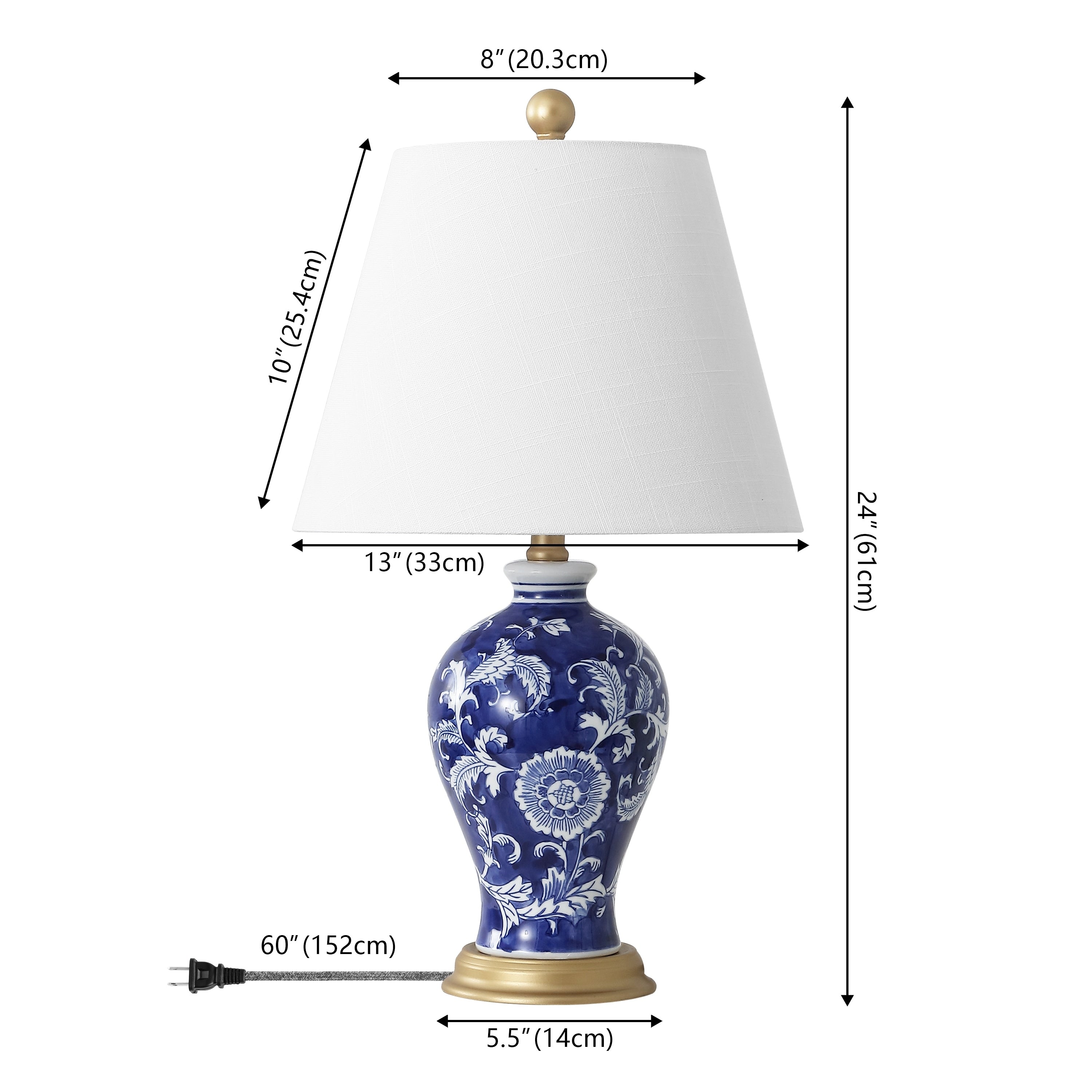 Grace 24 Floral LED Table Lamp, Multi/Brass by JONATHAN Y