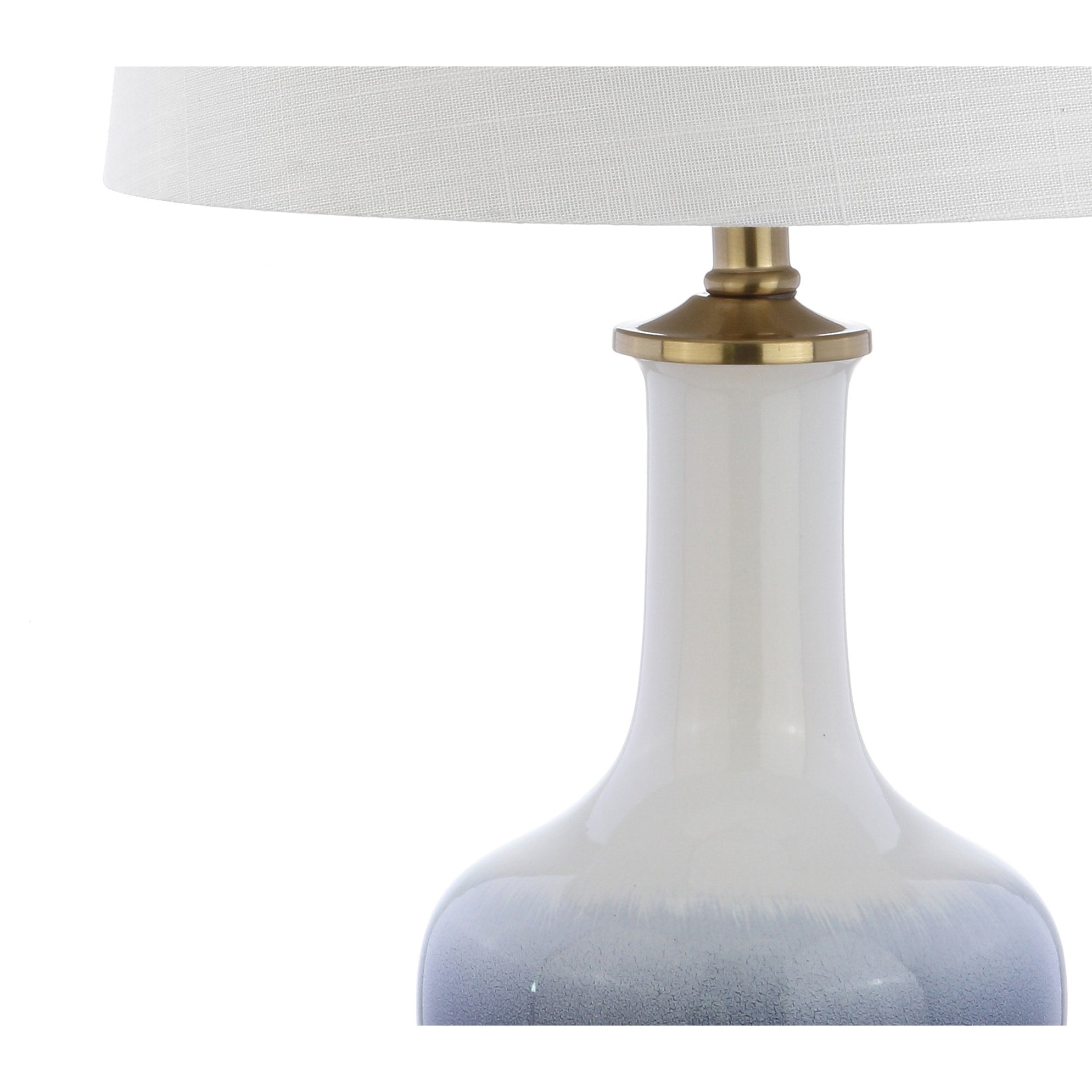 Bates 25 Ceramic/Brass LED Table Lamp, White/Navy by JONATHAN Y